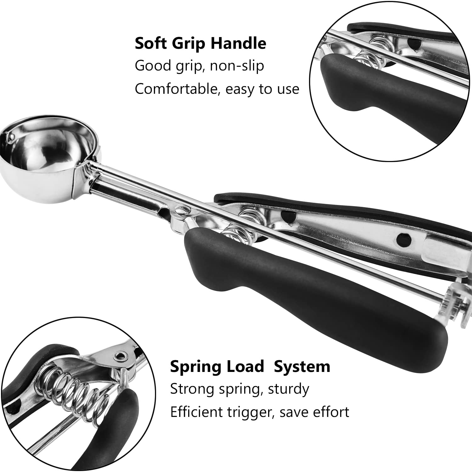 Junadael J Mini Cookie Scoop 1 Tsp, Extra Small Cookie Scoop, 1 Teaspoon Cookie Dough Scoop, Melon Baller Scoop, Ice Cream Scoop