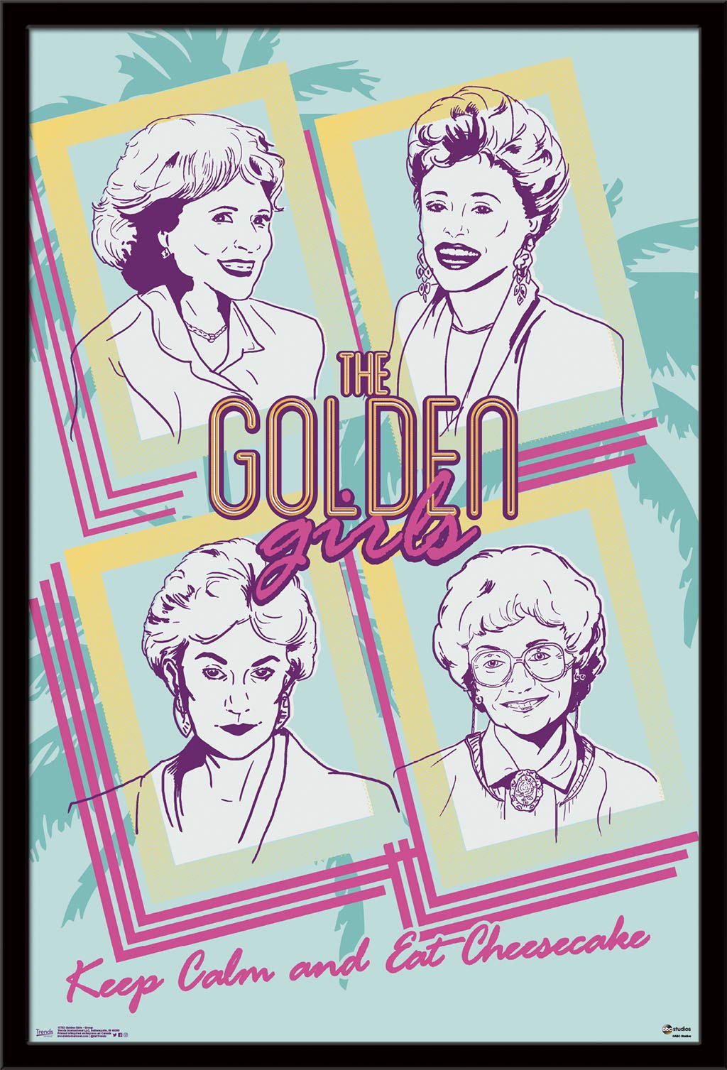 Trends International Golden Girls-Group Wall Poster, 22.375 In X 34 In, Black Framed Version