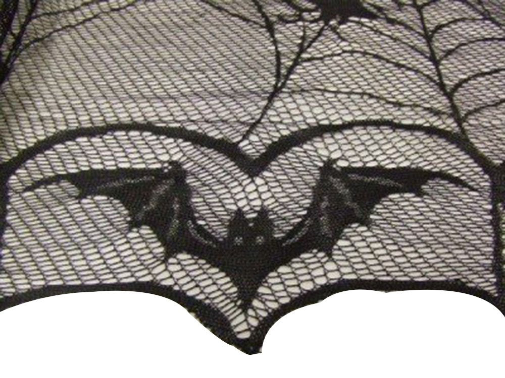 Awtlife Halloween Lace Tablecloth Bat Spider Web For Halloween Party Decor 48''X96''