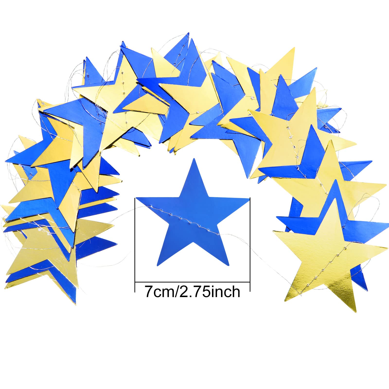 Patelai Glitter Star Garland Banner Christmas Decor 130 Feet Star Hanging Bunting Banner Twinkle Backdrop for Homecoming Classro