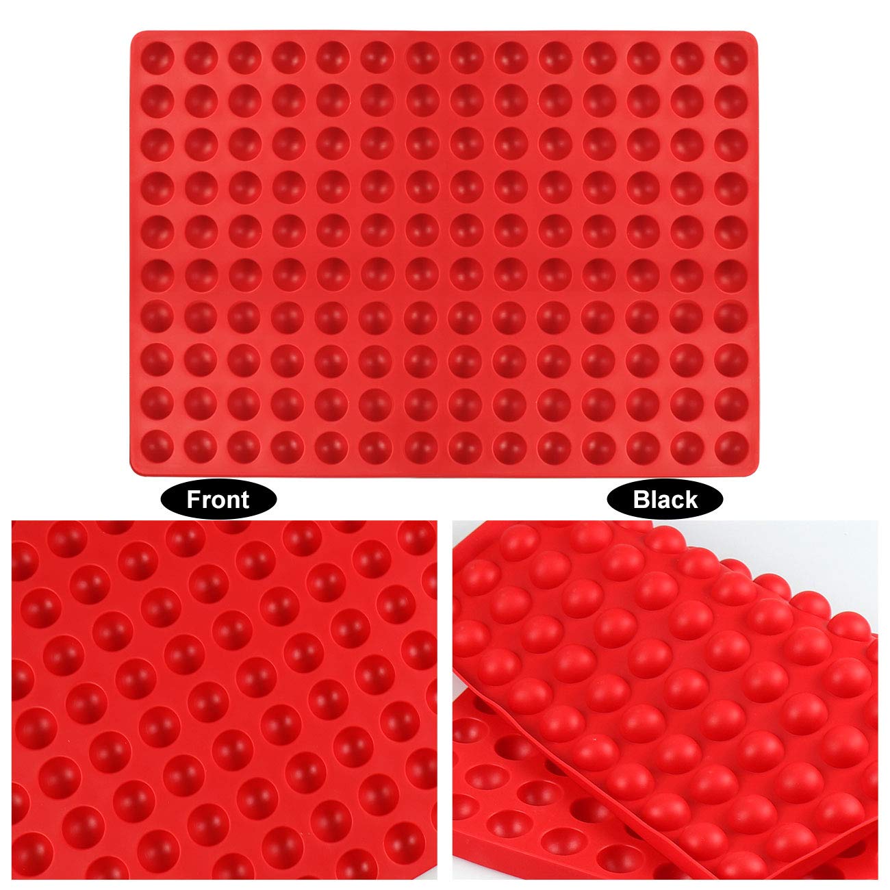 Palksky 2Pcs 140-Cavity Small Round Silicone Mold/Semicircle Chocolate Drops Mold/Dog Treats Pan/Semi Sphere Gummy Candy Molds F