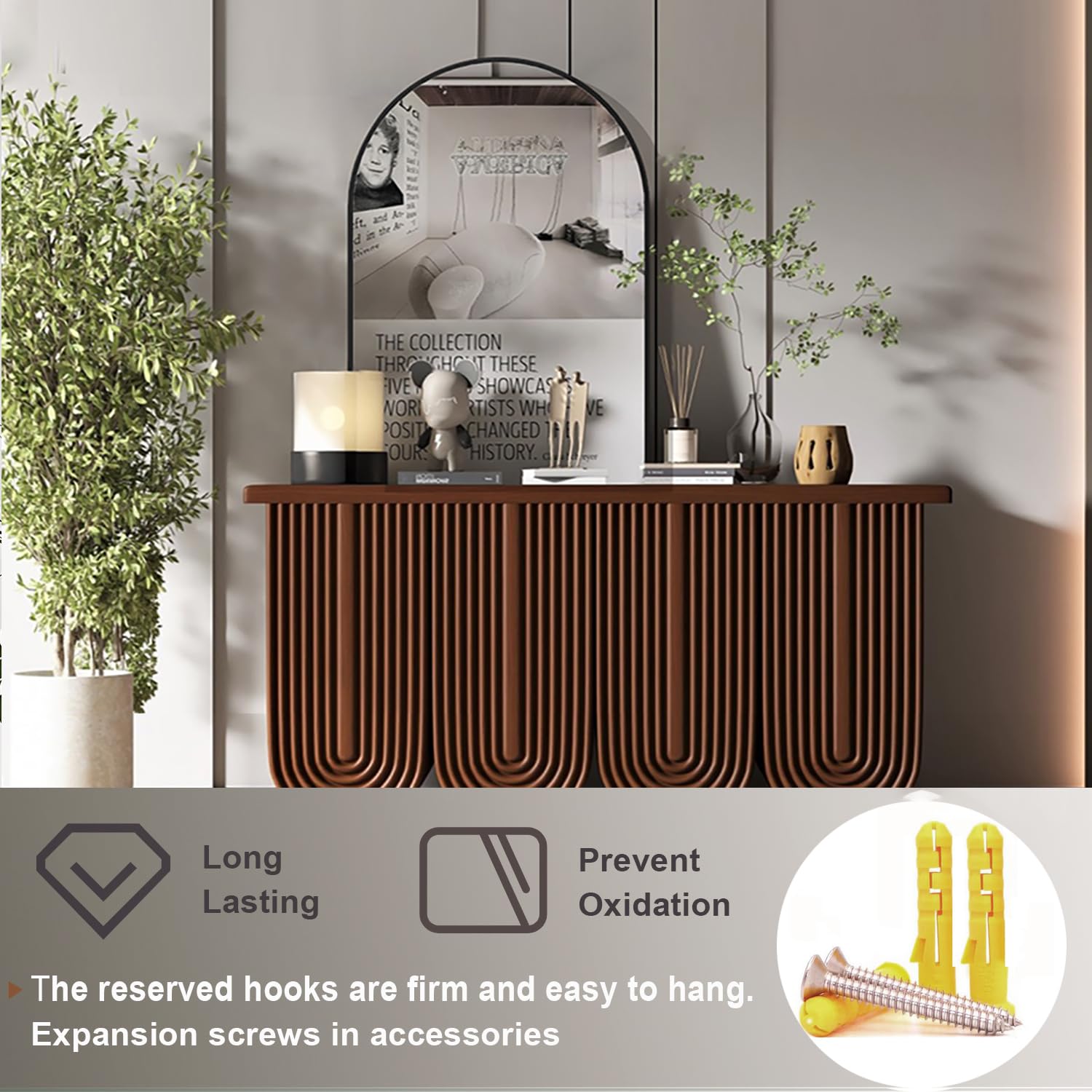 Neuweaby Wall Mounted Mirror, Arched Wall Mirror For Bathroom, 24''X36'' Arch Bathroom Mirror With Metal Frame, Gold Vanity Mirr