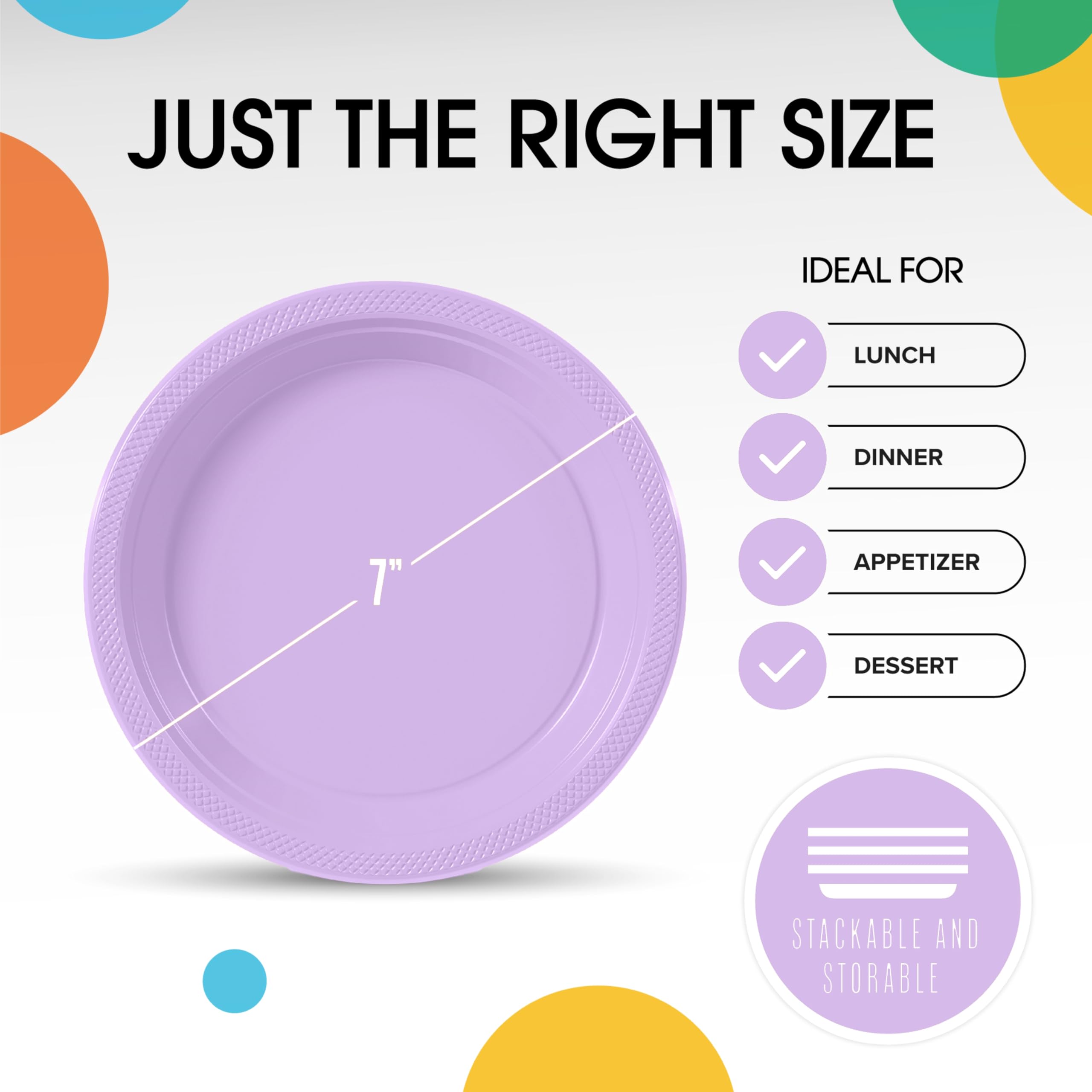Exquisite Lavender Plastic Plates For Party 7 Lavender Disposable Plates For Party Supplies 100 Pcs Disposable Dinner Plate He