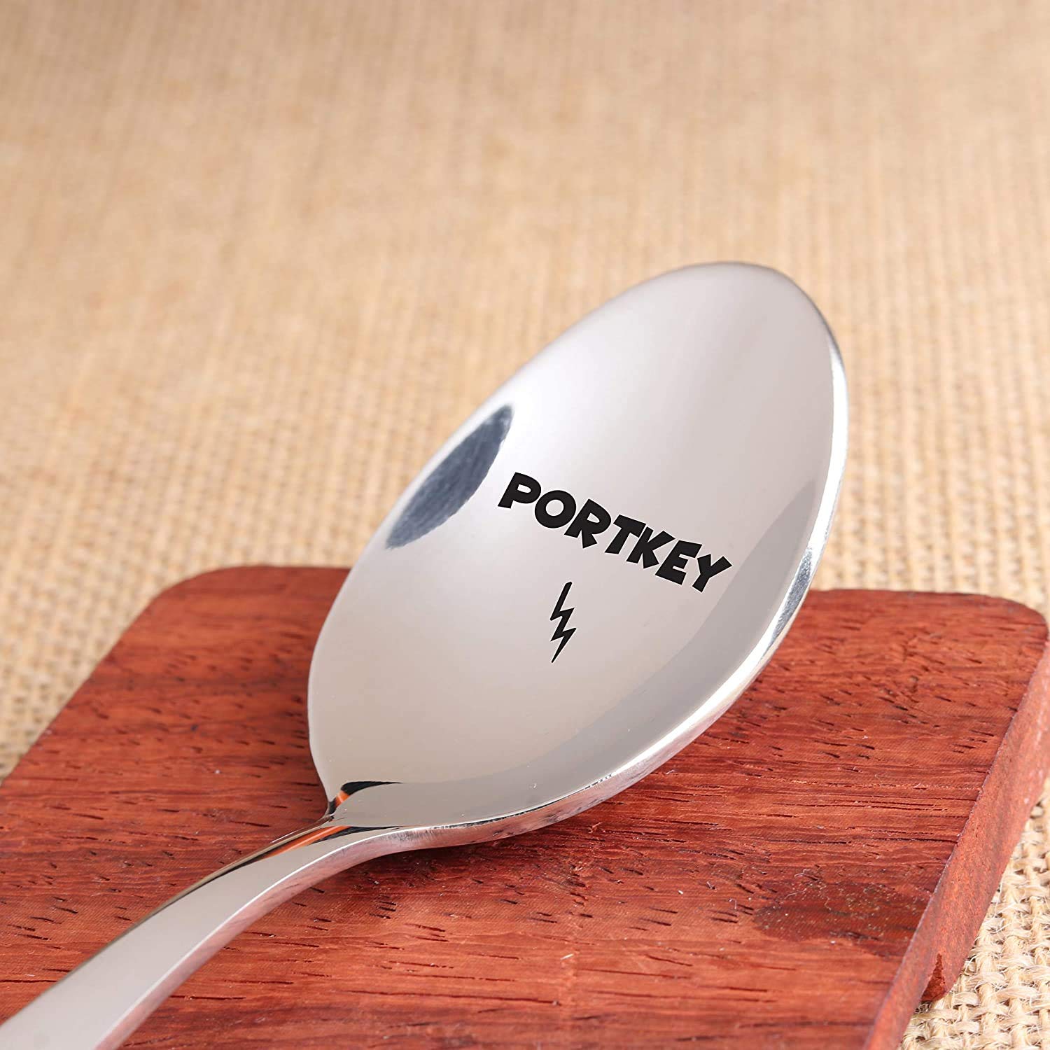 THE BASH AFFAIR Inspirational Teen Gift  Valentine' S Day Gift For Him  Portkey Engraved Spoon Gift For Men Women  Literature Wizard Gift For Book Lover