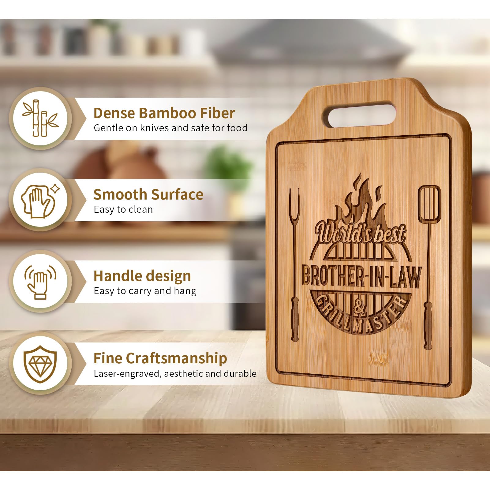 AceThrills Brother in Law Gifts for Brother in Law Christmas Birthday Gifts - Engraved Cutting Board 12.3 L ?8.7 W ?0.4 Th