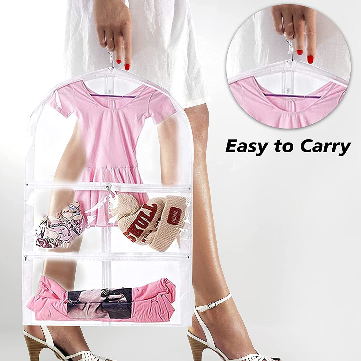 Waterproof Hanging Garment Bag 35 Inch Garment Bags For Hanging Clothes Garment Bags For Travel Storage Kids Garment Bag with Full Zipper for Dance Costumes Sports Skating Theatre Beauty Pageants