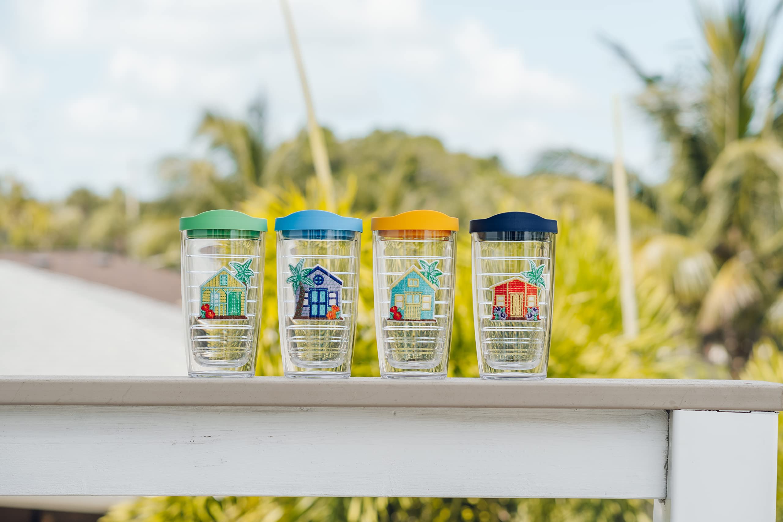 Tervis Made In Usa Double Walled Beach House Retreat Collection Insulated Tumbler Cup Keeps Drinks Cold & Hot, 24Oz, Mojito Hous