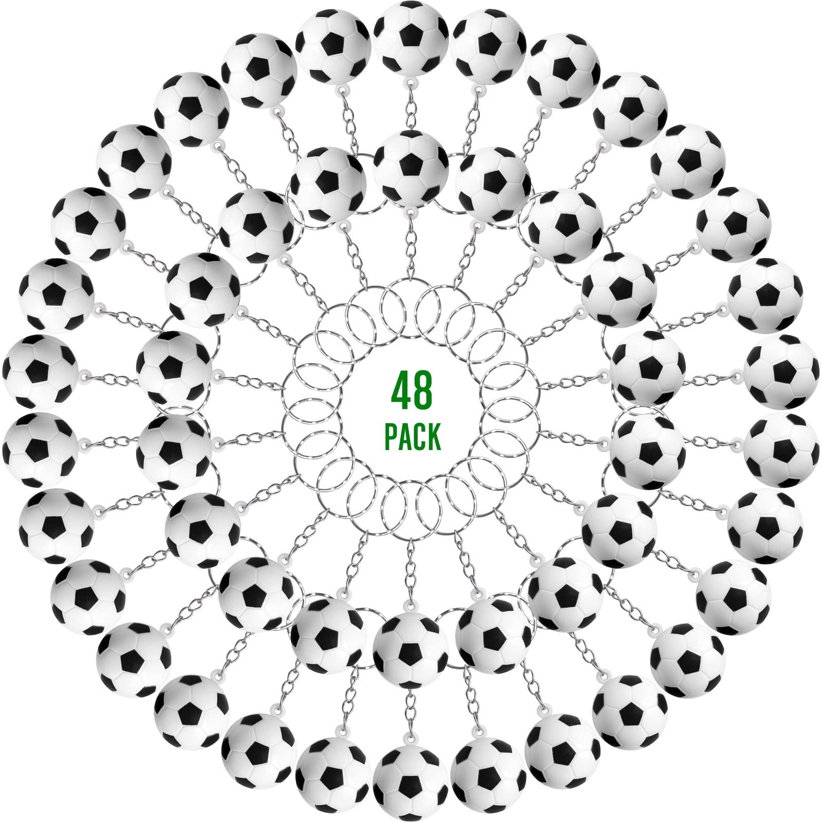 48 Pcs Soccer Keychains Soccer Stress Ball Soccer Party Favors Mini Stress Balls Pendant For School Carnival Reward Party Bag Gi