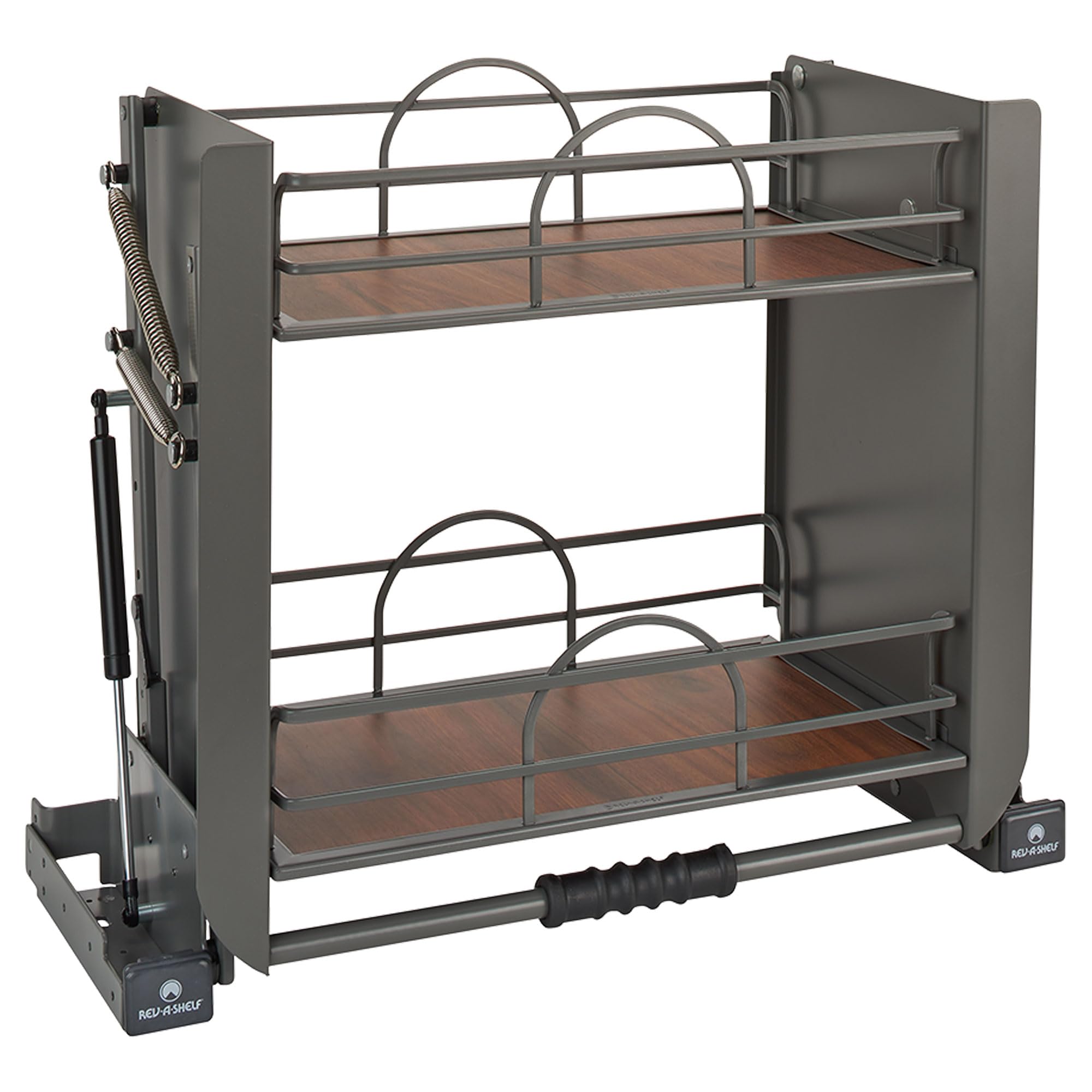 Rev-A-Shelf 24 Pull Down Heavy Duty Shelf Organizer for Tall Kitchen/Bathroom, Dual Tier Wall Mounted Pantry Storage, Chrome, 5P