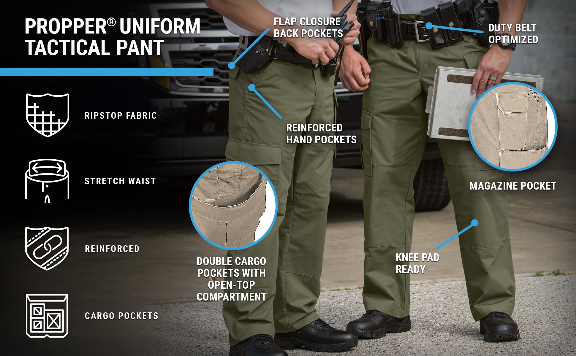Propper Mens Uniform Tactical Pant, Olive Green, 30 X 32