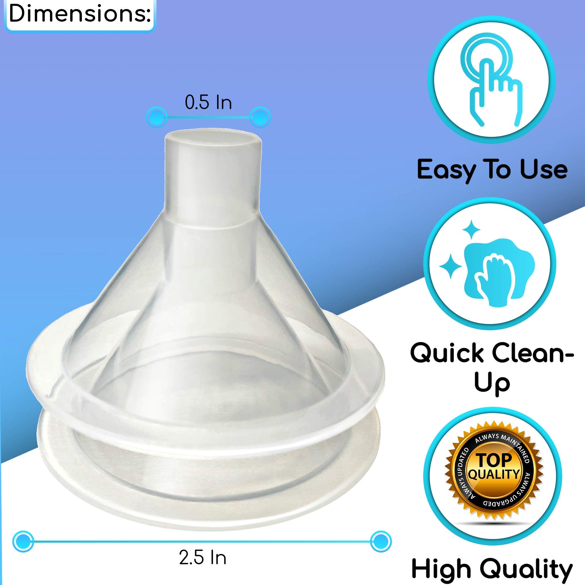 Mini Plastic Funnel For Filling Bottles | 1/2 Inch Spout (2 Pack)