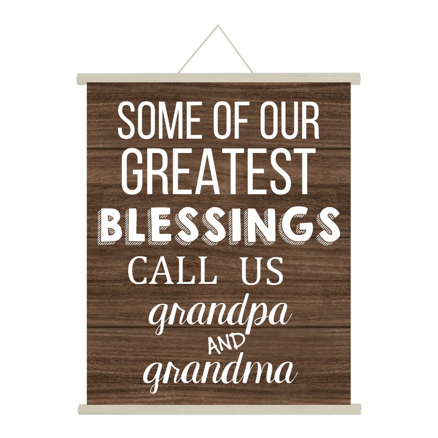 Yaya Cafe Grandparents Gifts Decorative 24 X 24 Inches Wall Hanging Scroll Canvas Blessings Call Us Grandpa And Grandma
