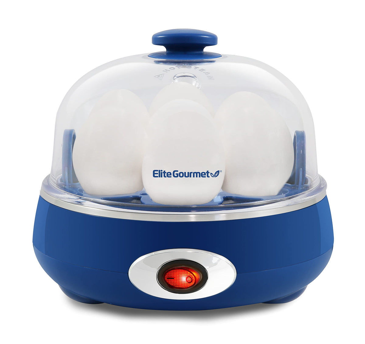 Elite Gourmet Egc322Cbl Easy Egg Cooker Electric 7-Egg Capacity, Soft, Medium, Hard-Boiled Egg Cooker With Auto Shut-Off, Measur