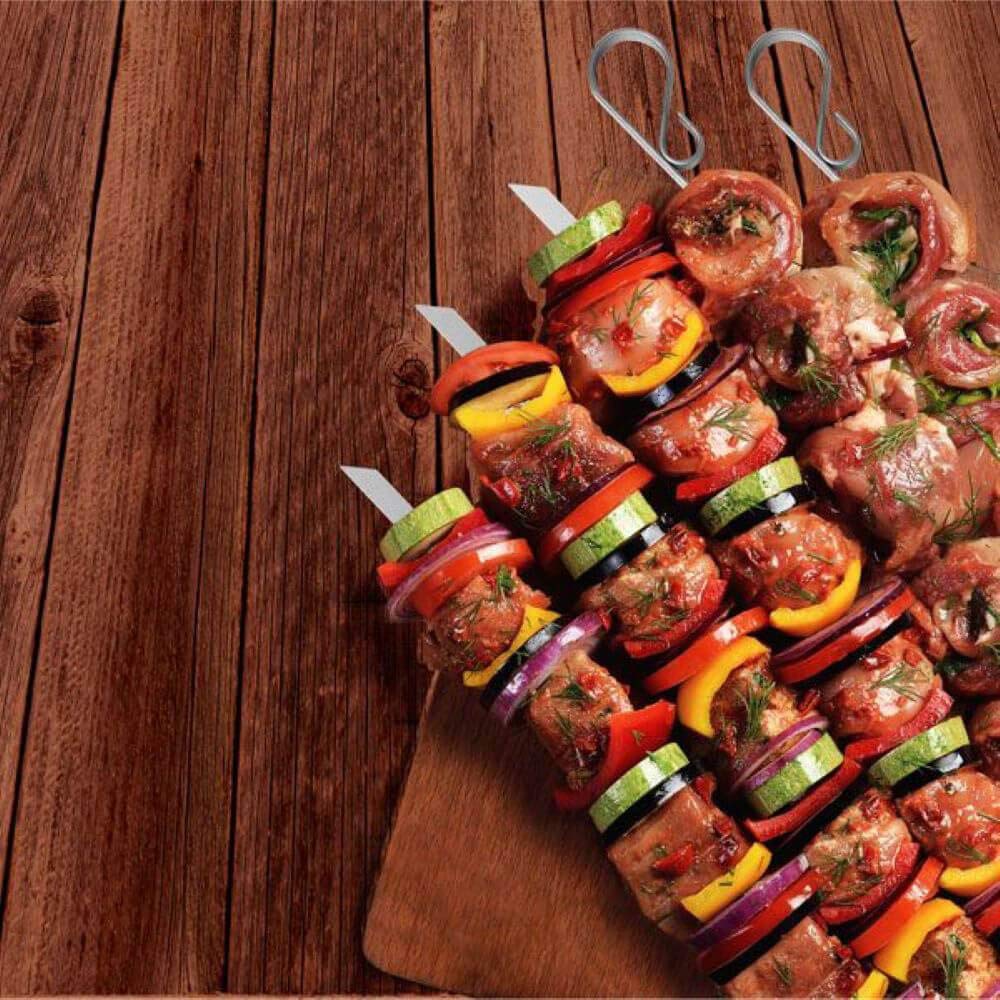 Norpro 8775 Stainless Steel Flat Skewers, Set Of 6, 12.5'' In Length