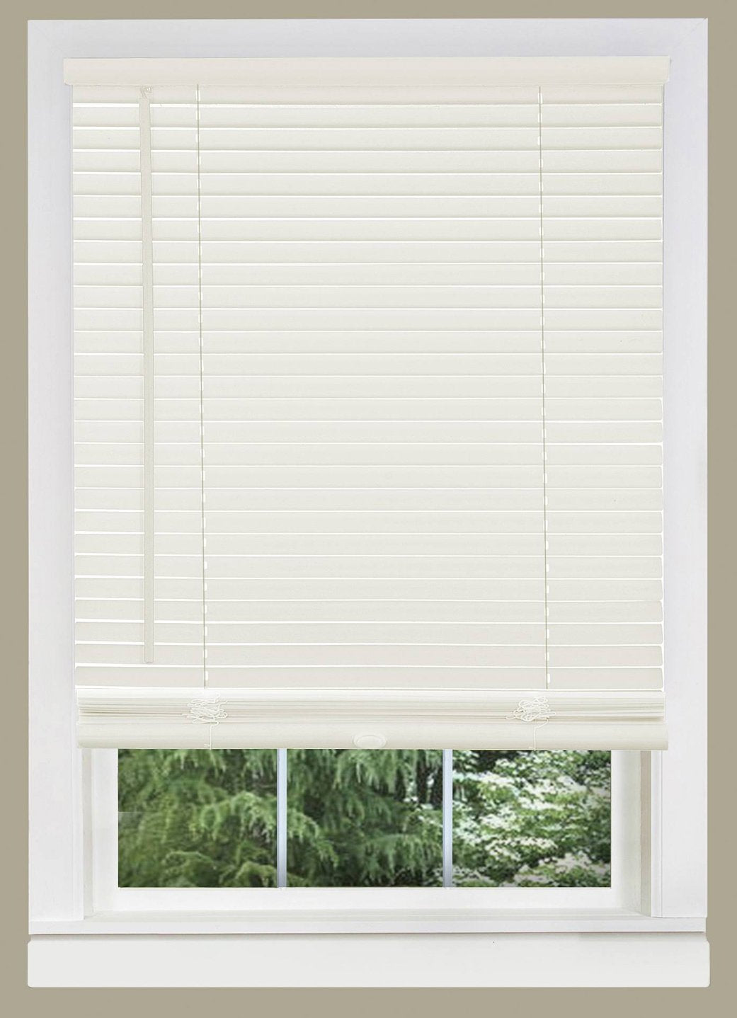 PowerSellerUSA 1 Slats Cordless Window Blinds, 64L x 41W Inches Solid Pattern Light Filtering Vinyl Indoor-Outside Ceiling Mount