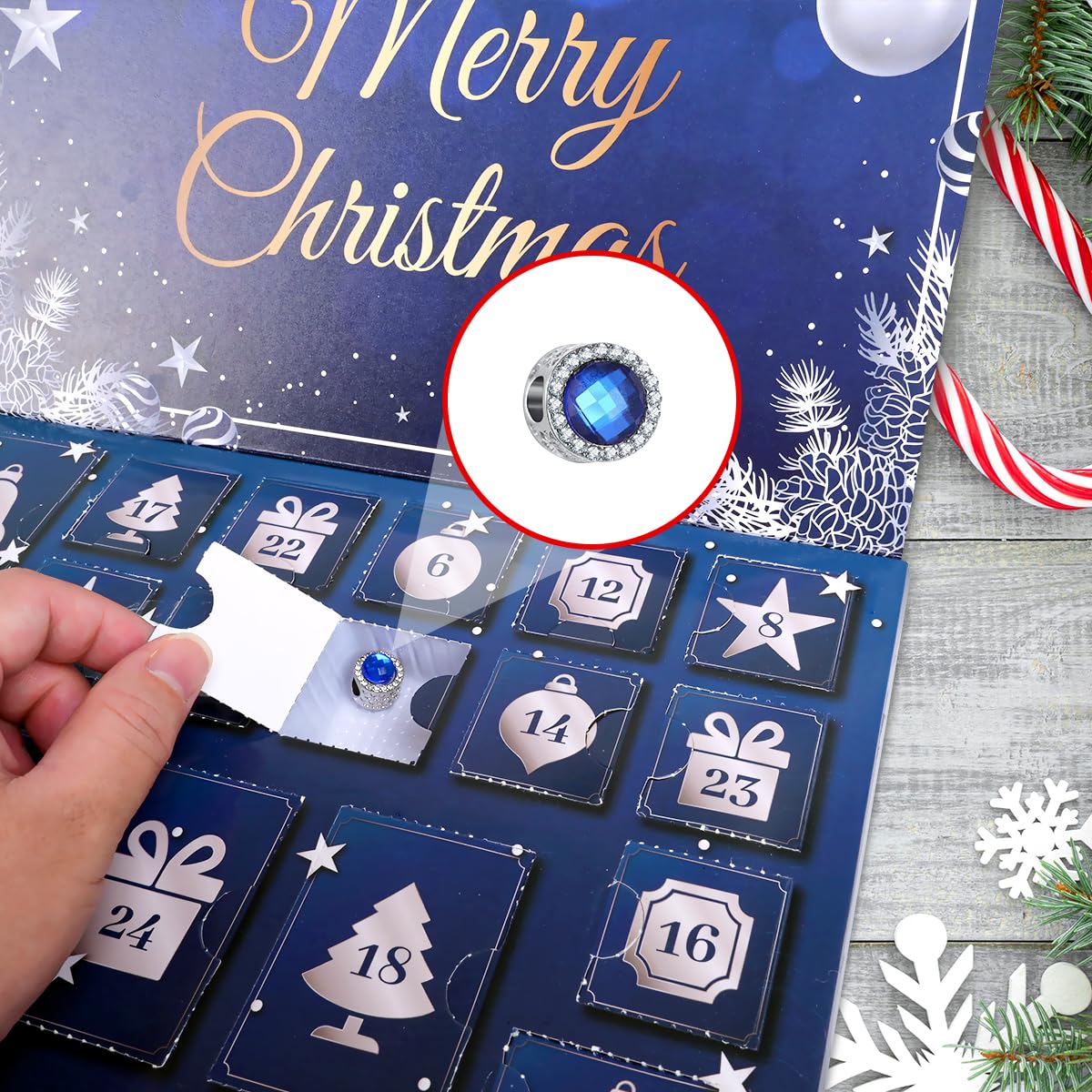 MOVINPE Advent Calendar Charm Bracelet 2025 for Teenage Girls Women, 24 Days Jewelry Necklace Bracelets Making Kit - Christmas C