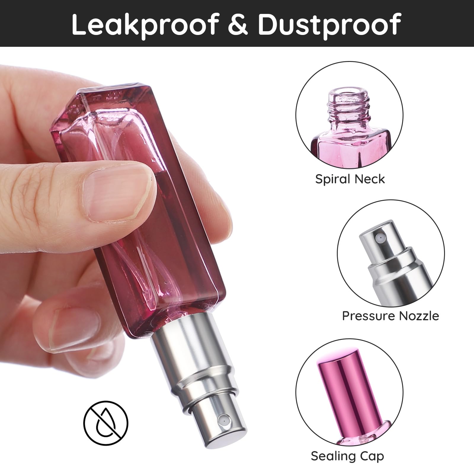 Segbeauty 10 Packs Glass Perfume Bottles, 10Ml Empty Refillable Travel Perfume Atomizer, Small Perfume Spray Bottle Portable Gla