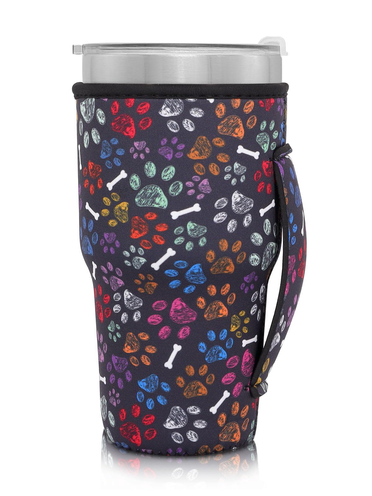 Ajltpa Reusable Iced Coffee Cup Sleeve Neoprene Insulated Sleeves Cup Holder With Handle Idea For 30Oz - 32Oz Tumbler Cups, Prot