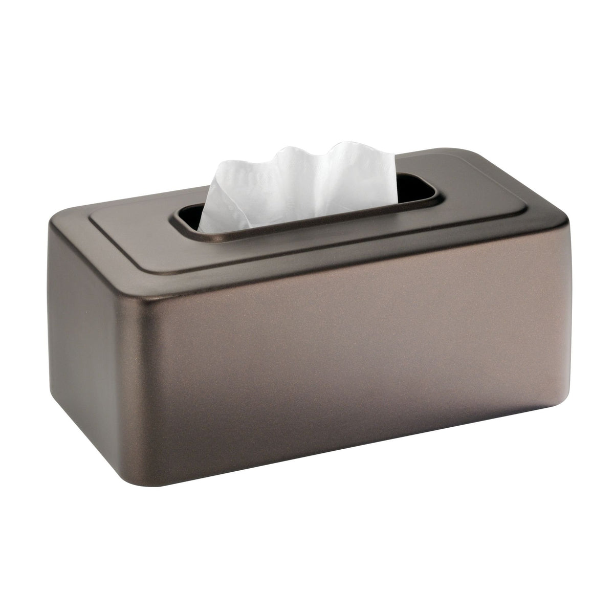 Idesign Olivia Tissue Box Cover Rectangle Boutique Box For Bathroom, Bedroom, Living Room, Bronze