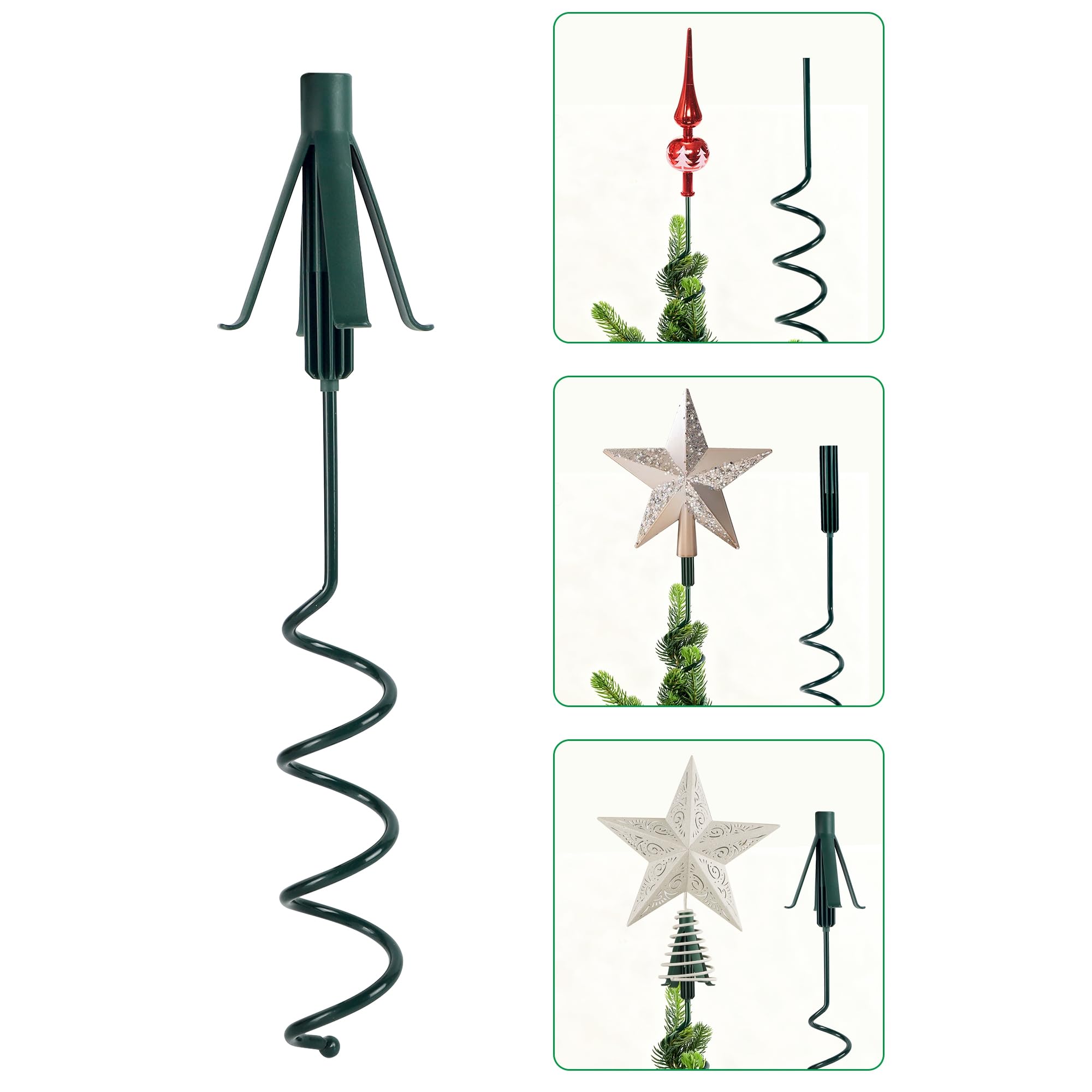 FORUP Christmas Tree Topper Holder, Versatile 3-in-1 Tree Topper Stabilizer for Most Treetop Ornaments, Fits Tree Center Poles u