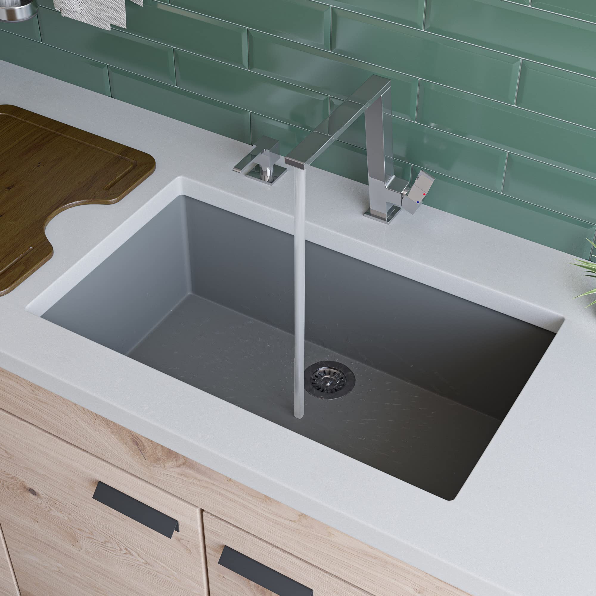 Alfi Brand Ab3020Um-T Granite Composite Sink Titanium