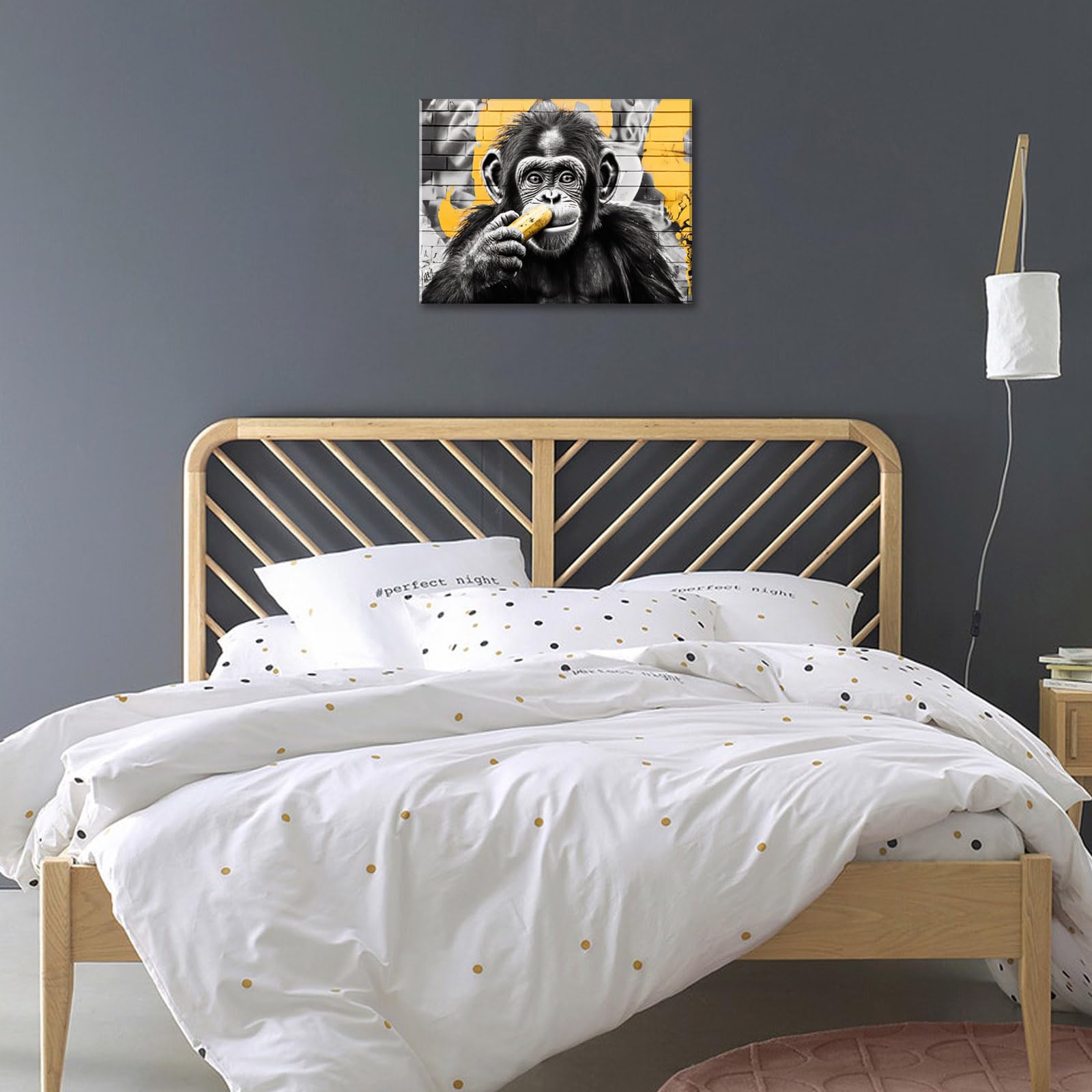 Monkey Chimpanzee Canvas Wall Art Modern Animal Pop Art Animal Paintings Contemporary Artwork For Bathroom Bedroom Living Room K