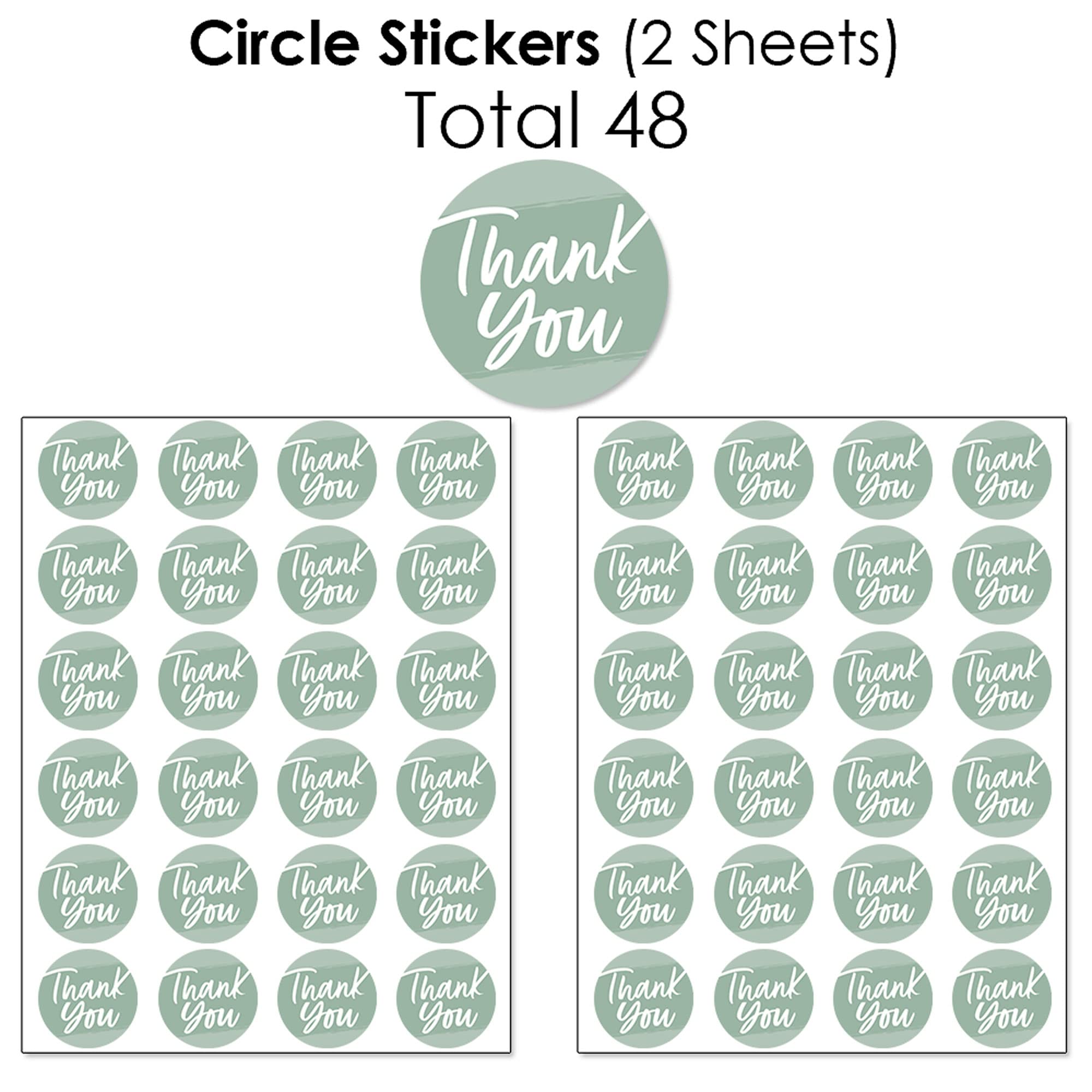 Big Dot Of Happiness Sage Green Elegantly Simple - Mini Candy Bar Wrappers, Round Candy Stickers And Circle Stickers - Guest Par