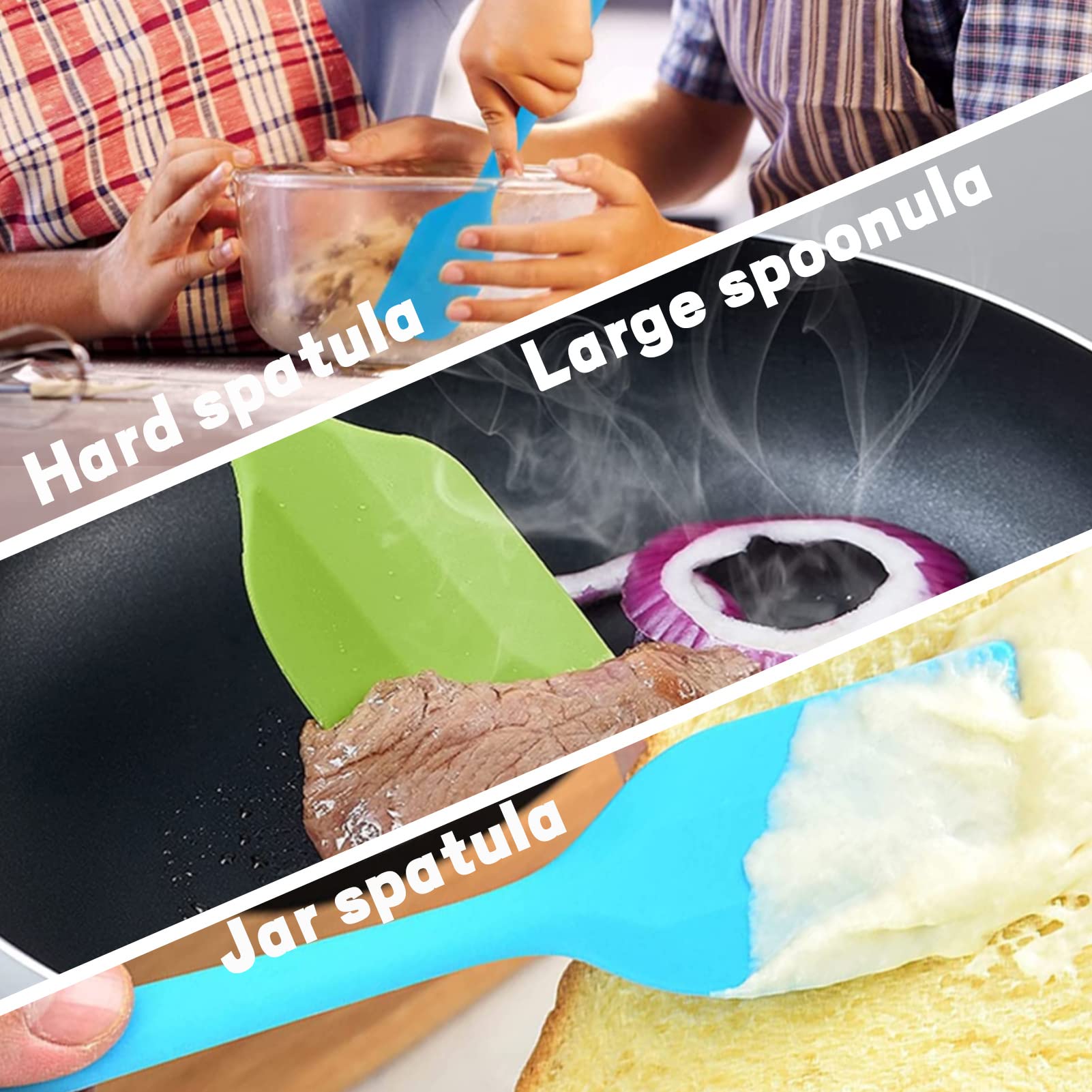 16 Pieces Silicone Spatula, 8.3 Inch Small Spatulas Heat-Resistant Non-Stick With Stainless Steel Core For Cake Cream Cooking Ga