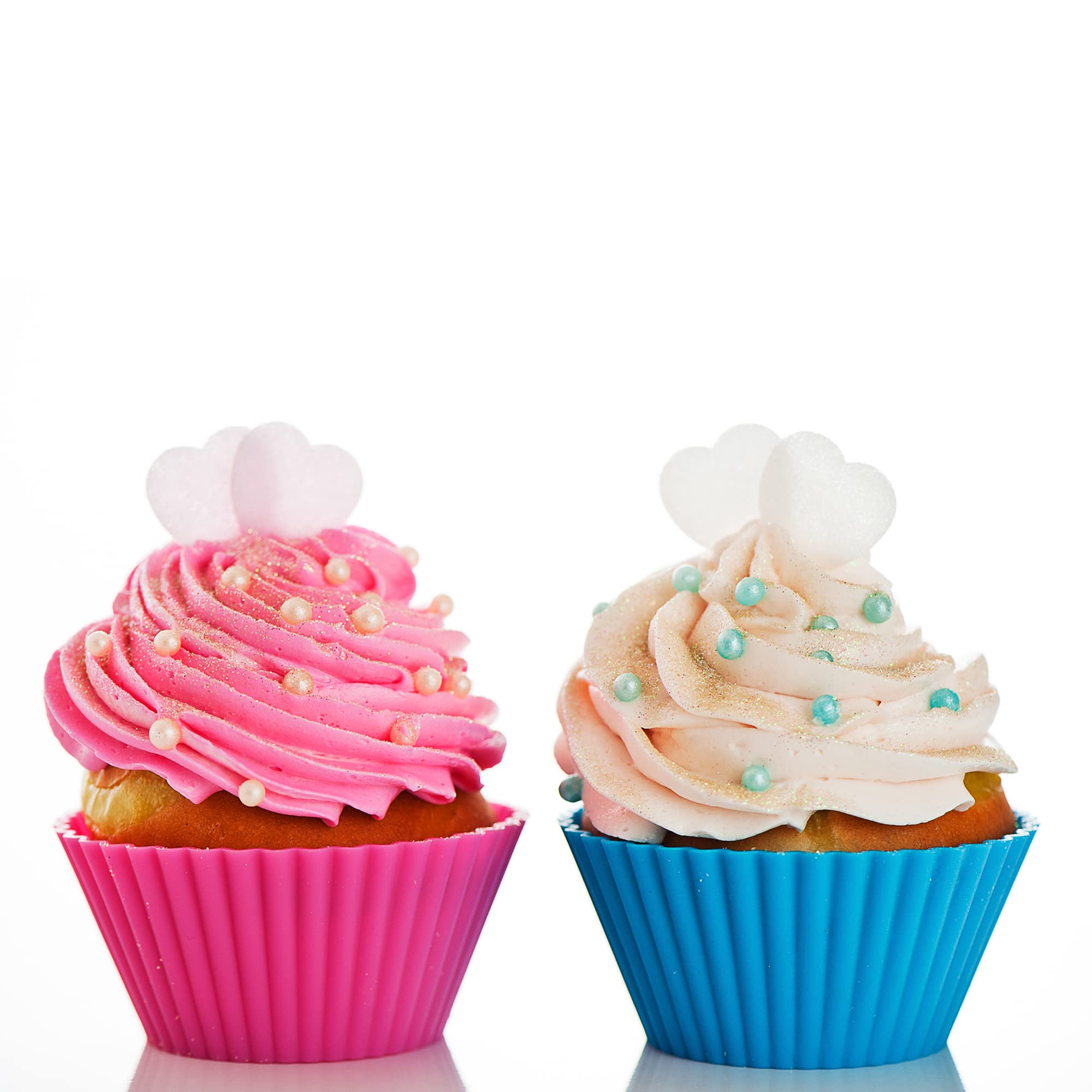Mrs. Anderson's Baking Rainbow Silicone Muffin Cups, Set of 12, European-Grade, Brown