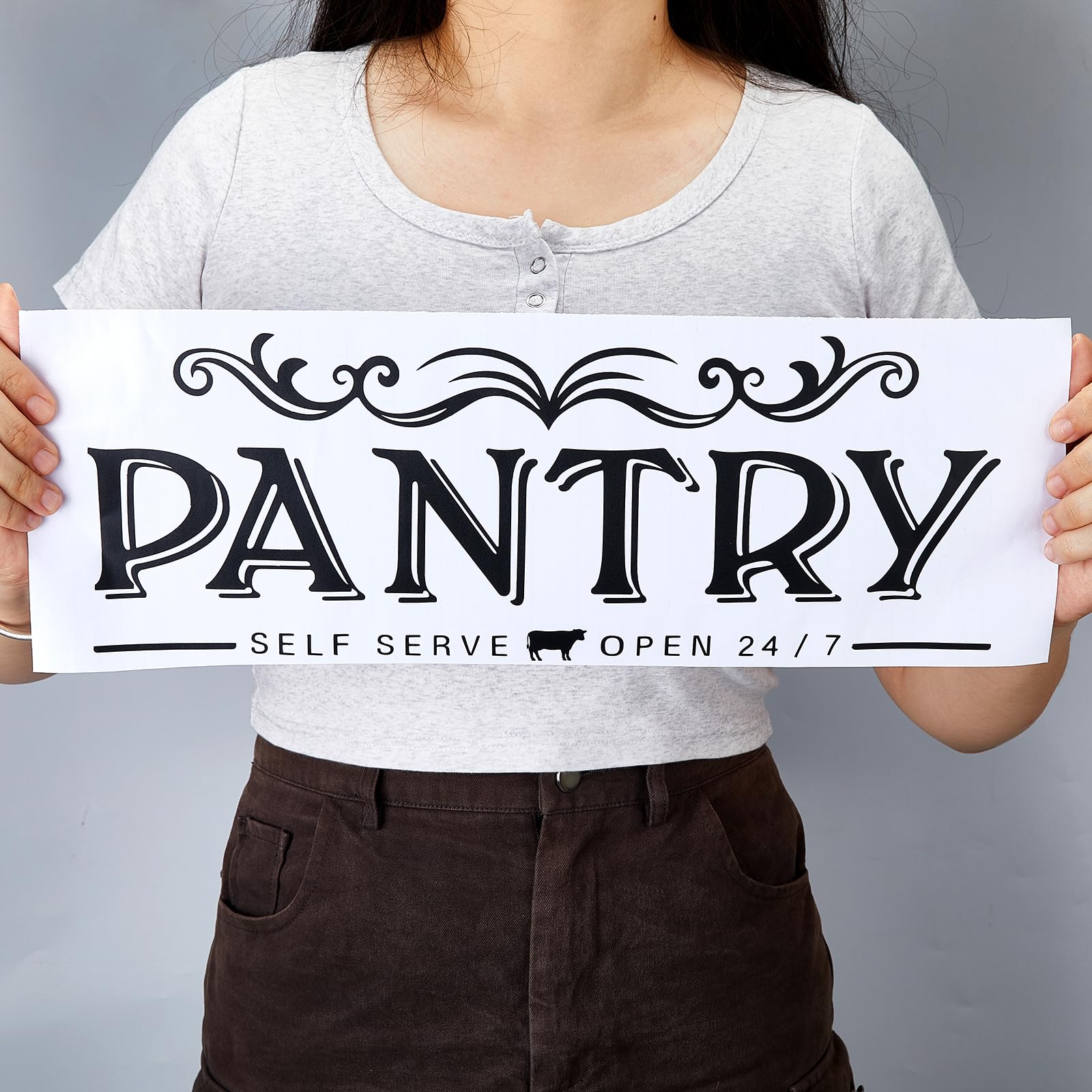 Superdant Pantry Sign Stickers Self Serve Pantry Door Declas Vinly Letter Sticker Open 24/7 Diy Art Quote Kitchen Wall Decor Vin