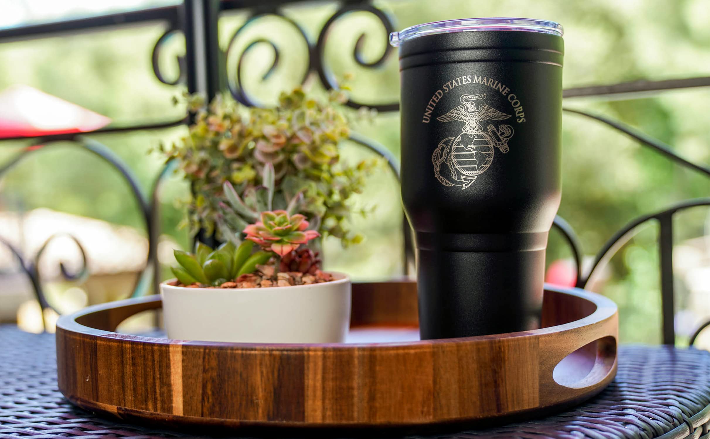 30 Oz Usmc Coffee Travel Mug | Double Wall Vacuum Insulated Coffee Tumbler | Stainless Steel Coffee Mug With Lid & Straw