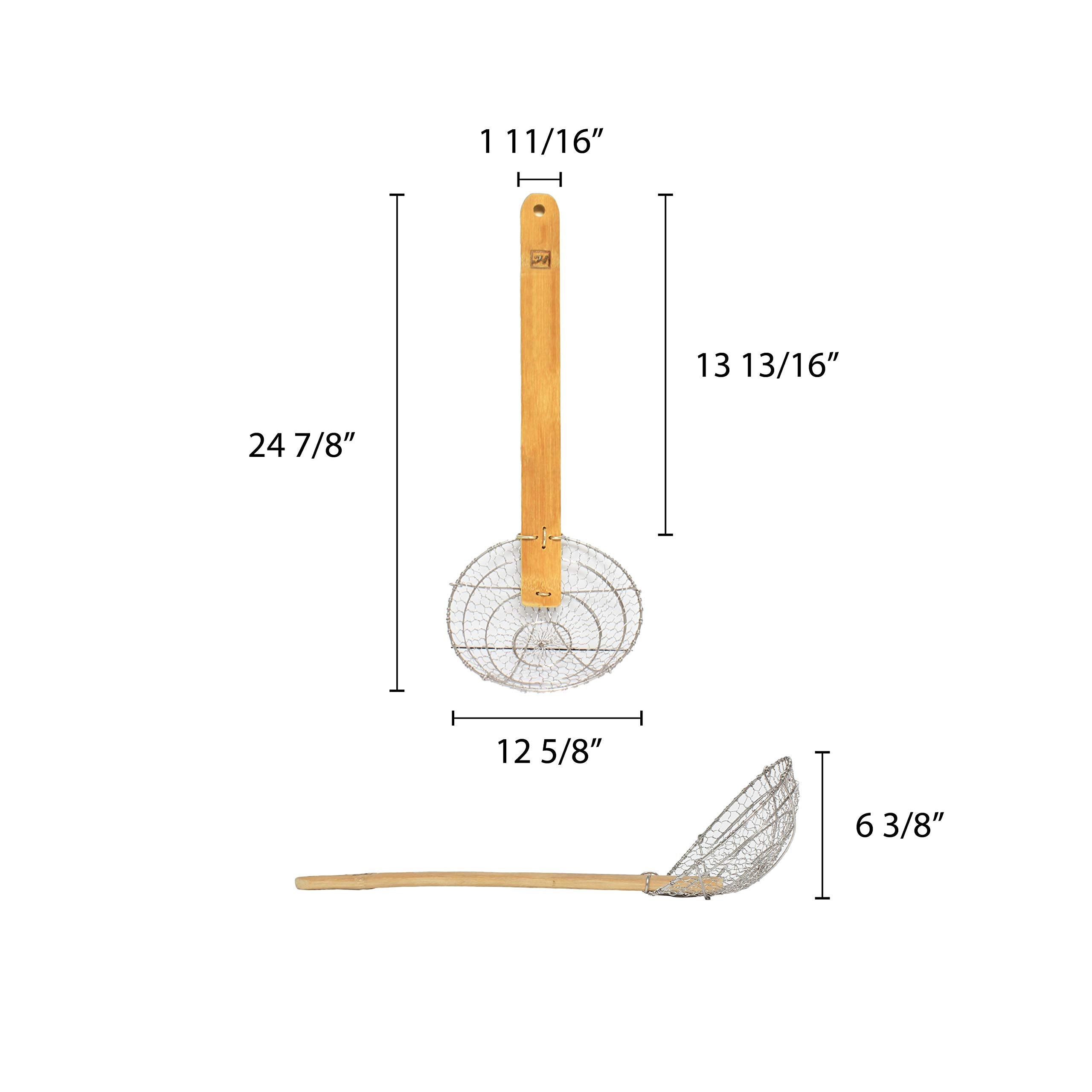 Thunder Group Bamboo Handle Skimmer, 12-Inch