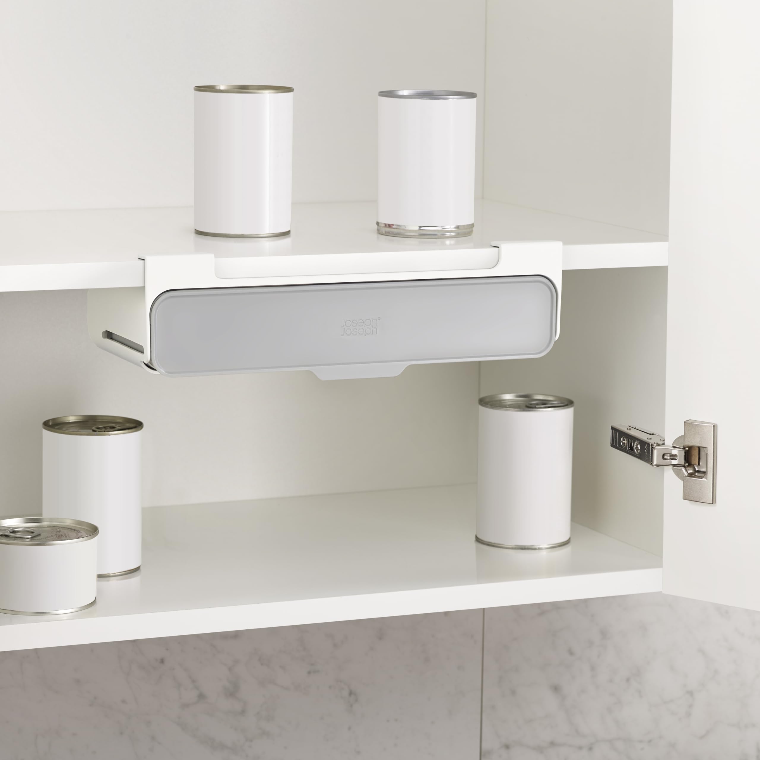 Joseph Joseph Spice Rack Organizer - Under-Shelf Kitchen Cabinet Storage Solution For Spices, Grey