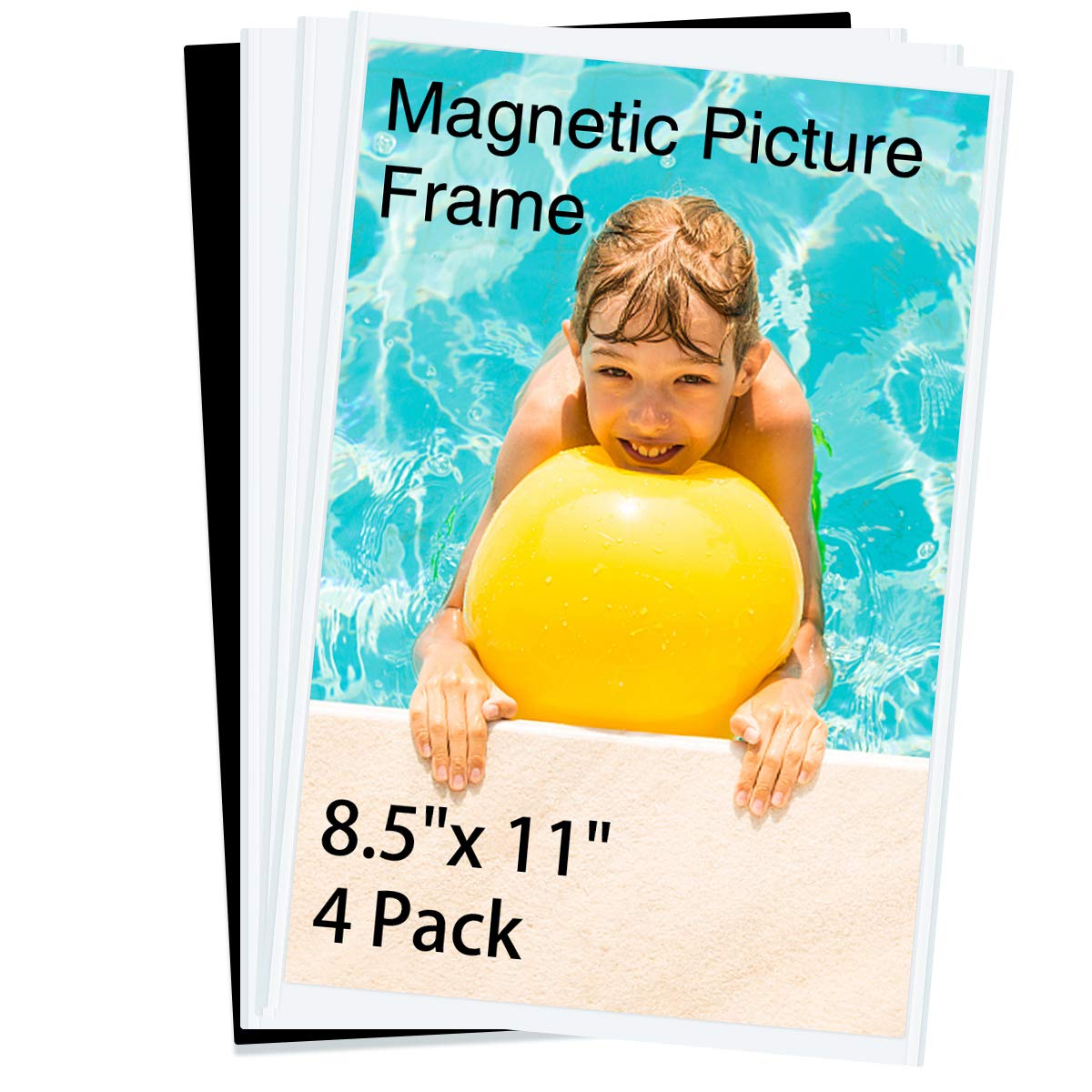 HIIMIEI Magnetic Photo Frames for Refrigerator 8.5x11, 4 Pack Fridge Magnets Picture Frame Photo Pocket,Perfect for Displaying F