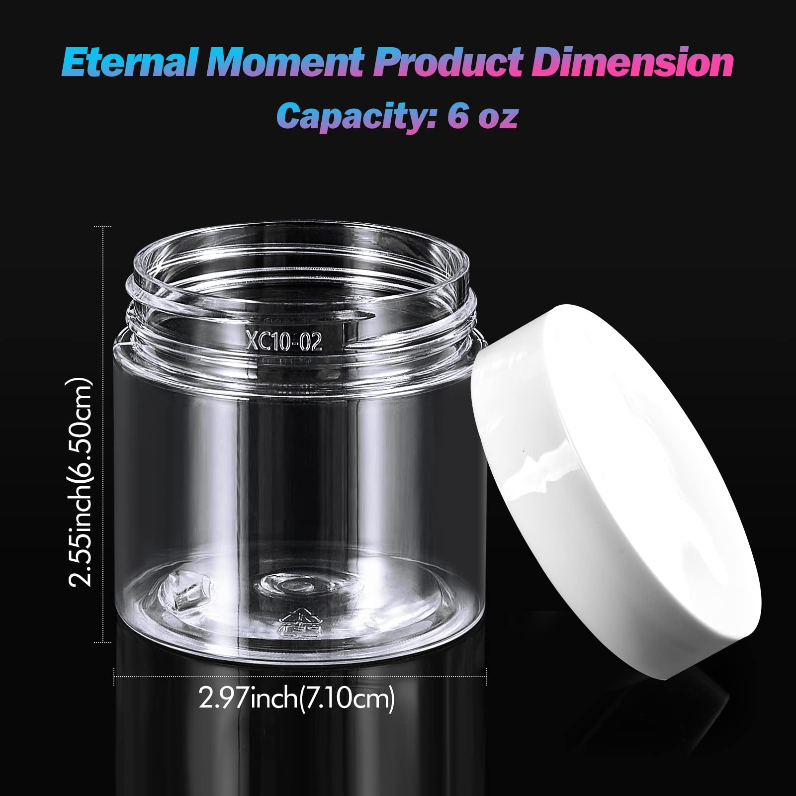 36 Pack 6 Oz Plastic Jars Round Clear Cosmetic Container Jars With White Lids, Eternal Moment Plastic Slime Jars For Lotion, Cre