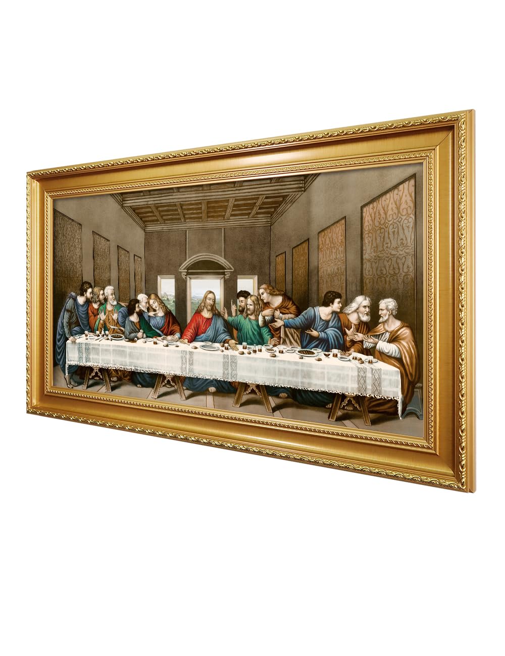 Decorarts - The Last Supper By Leonardo Da Vinci Giclee Reproducation, Giclee Prints Acid Free Cotton Canvas With Matching Gold