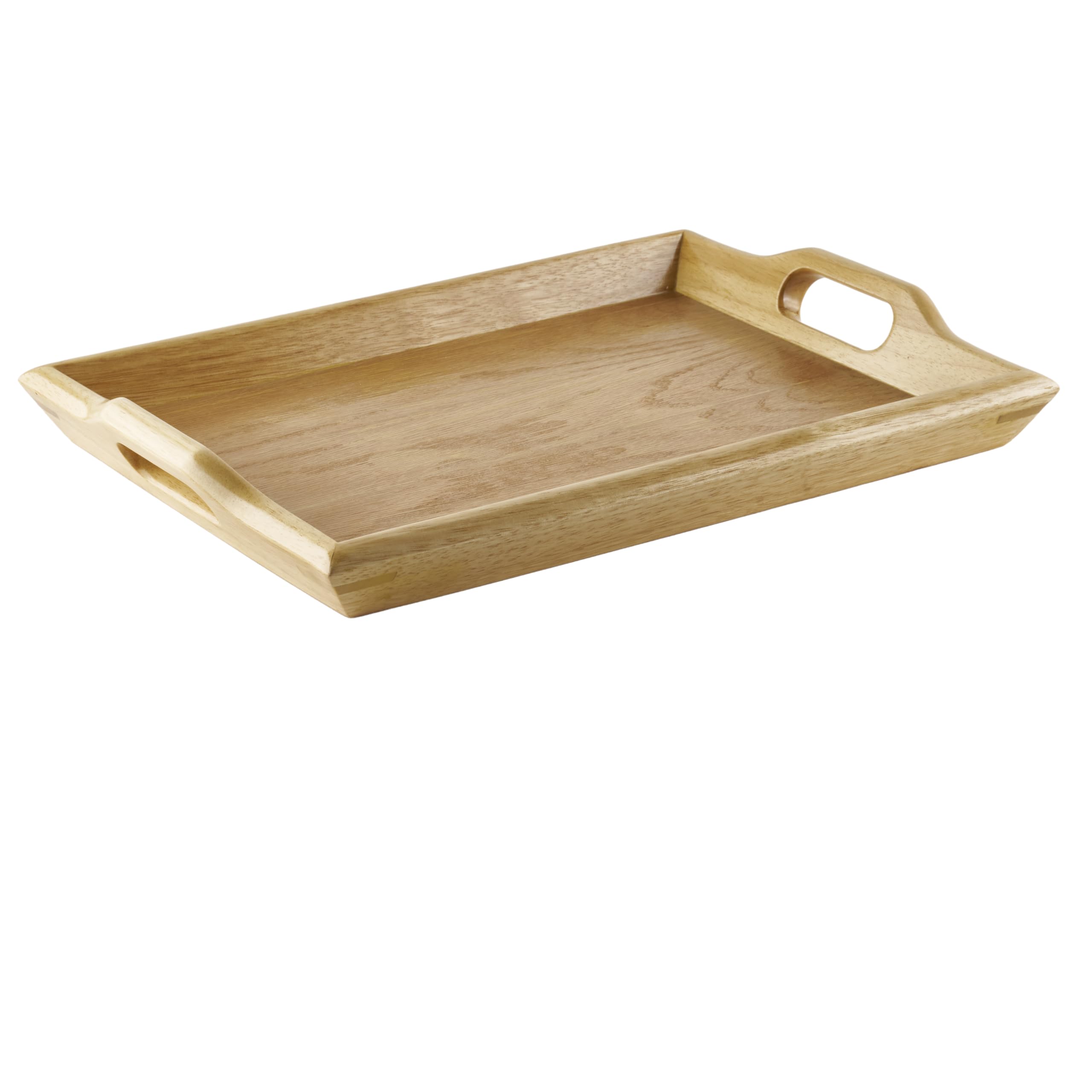 G.E.T. RST-1814-N Wooden Room Service Serving Tray with Handles, 19 x 14.25, Natural