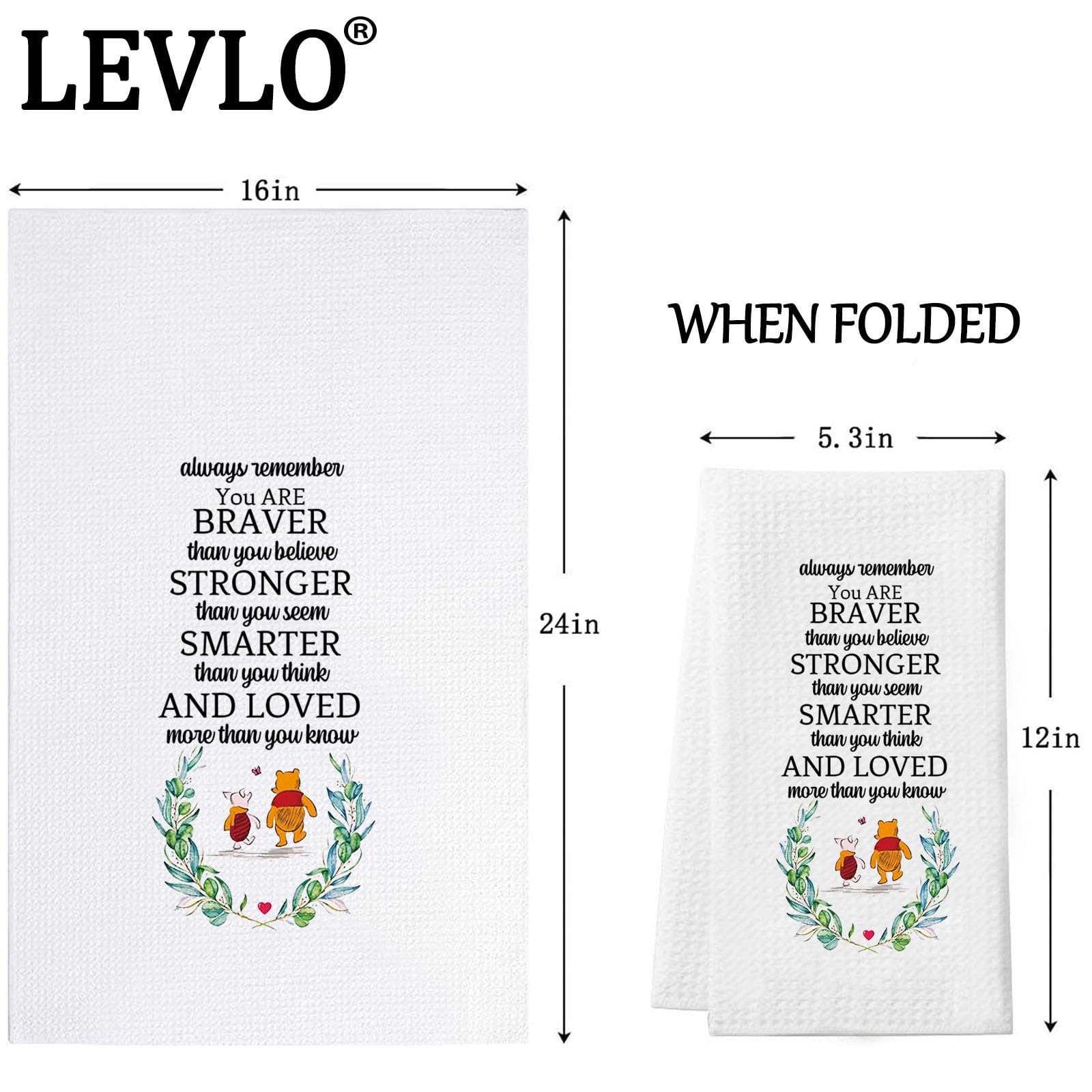 Levlo Friendship Kitchen Towel Friend Gift You Are Braver Stronger Smarter Than You Think Motivational Dish Towel For Friend Fam