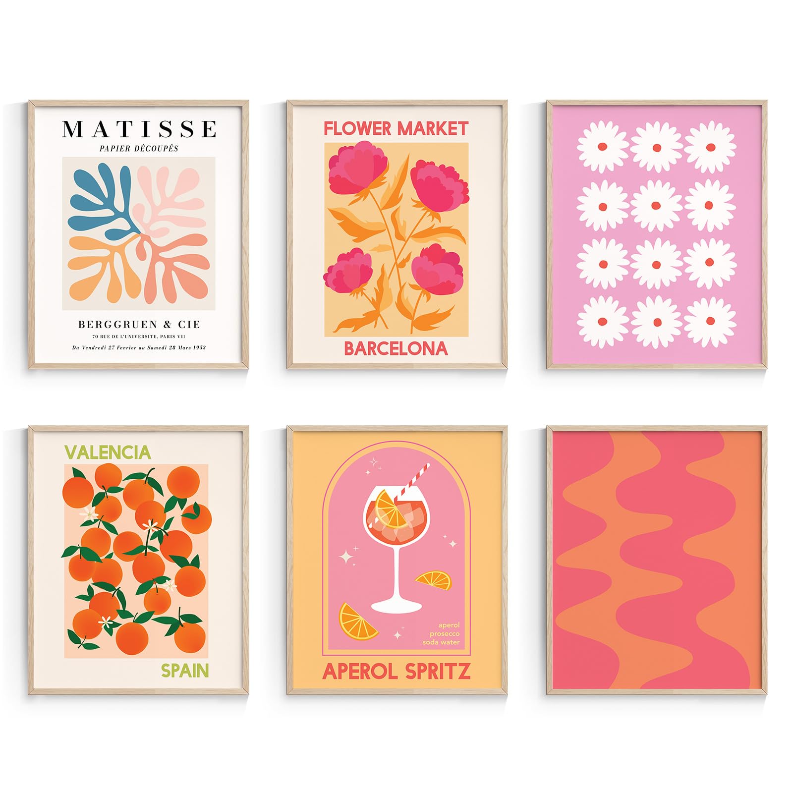 Habseligkeit Flower Market Wall Art Posters For Room Decor Aesthetic, Pink Wall Decor, Warm Matisse Home Decor For Girls Dorm, U