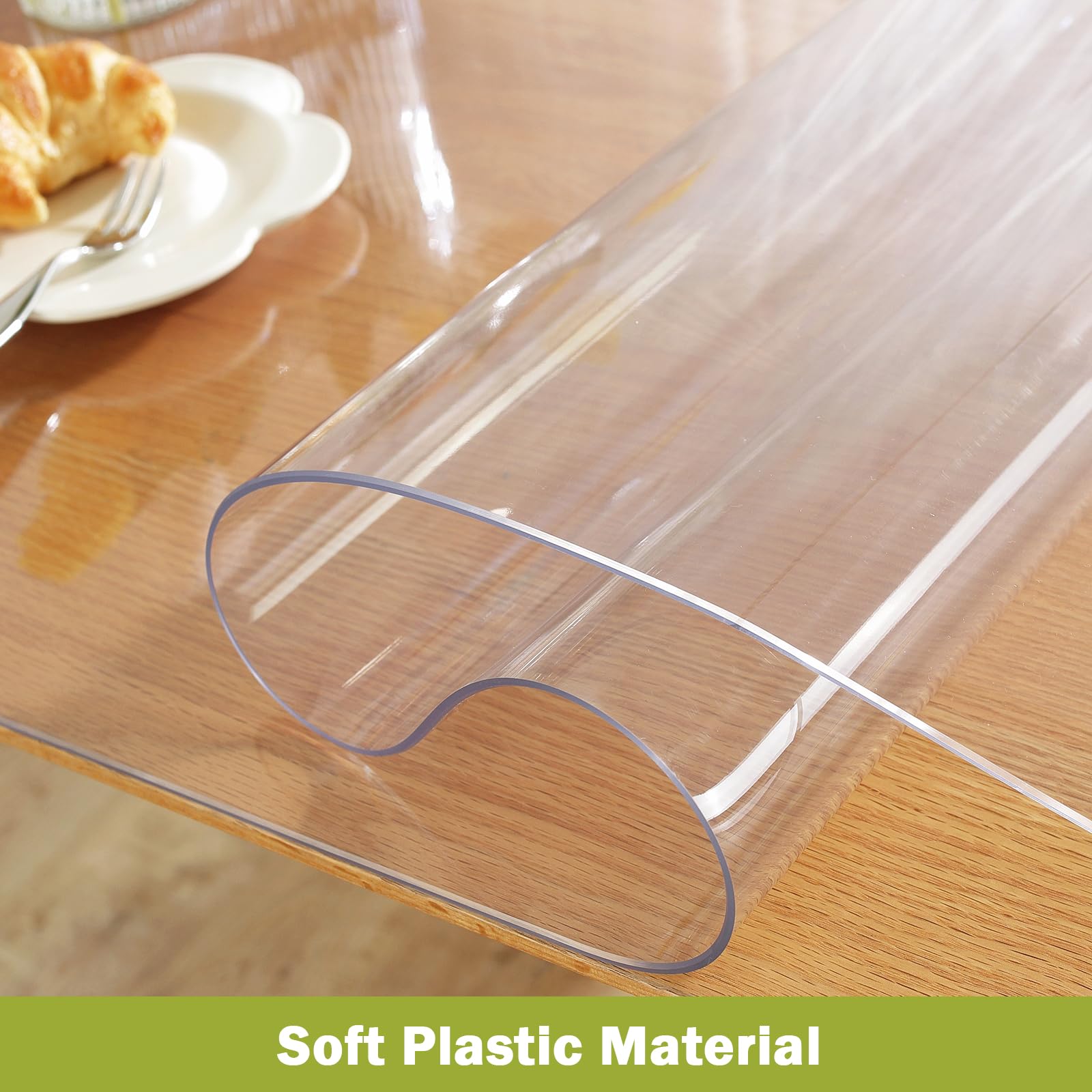 OstepDecor Clear Table Protector  40 x 80 Inch Clear Table Cover Protector  1.5mm Thick Table Pad for Dining Room Table  Clear Table Cloth Cover Protector  Plastic Table Cloth for Wooden Table