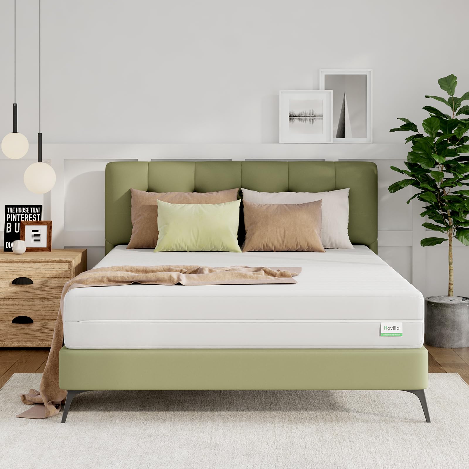 Novilla Queen Size Mattress, 8 Inch Foam Mattress In A Box, Double Side Sleep Queen Mattress With Breathable Fabric Cover For Ba