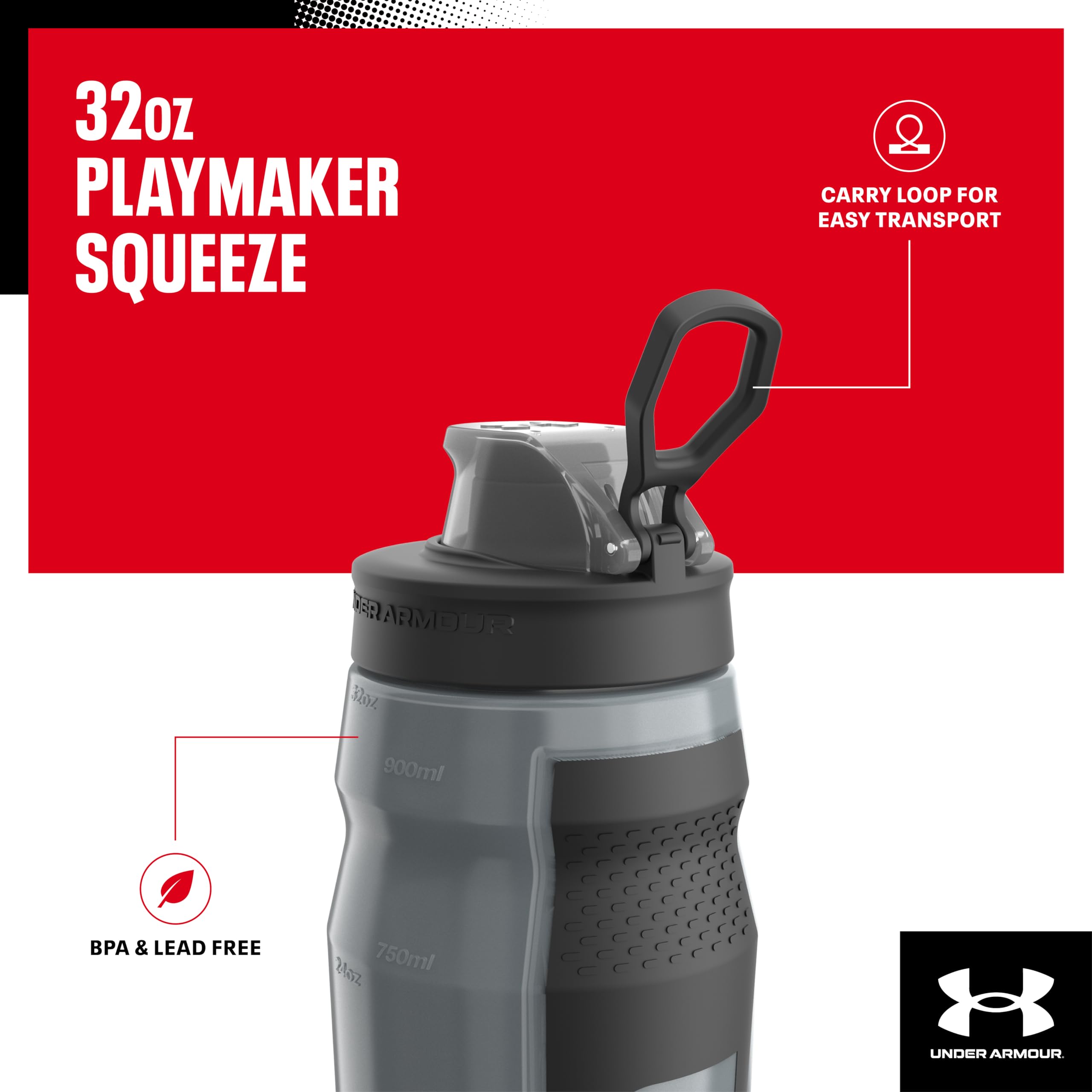 Under Armour Ua 32Oz Playmaker Squeeze Pitch Grey/Hi Vis Yellow