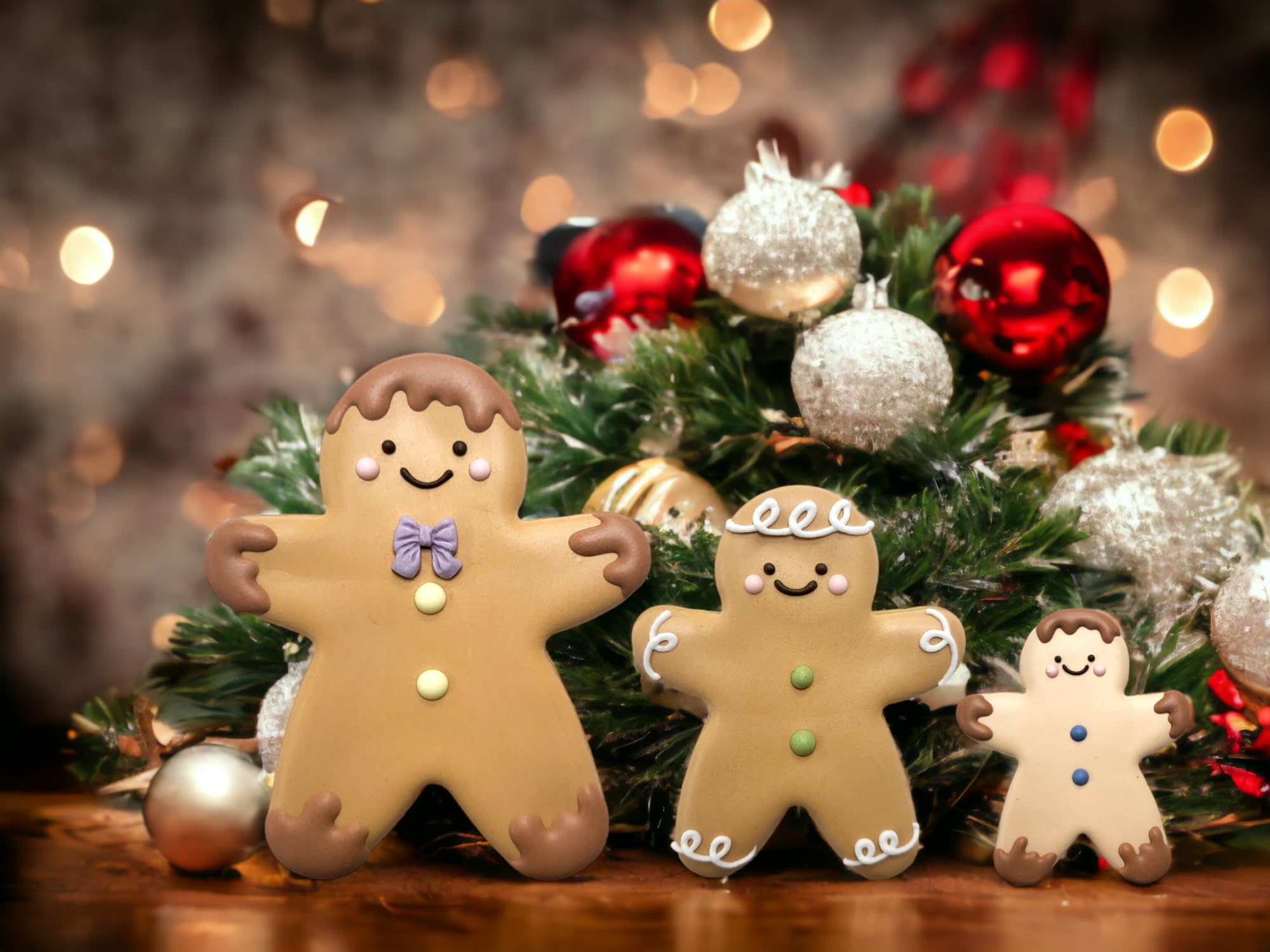 Jokumo Gingerbread Men Set Of 3 Cookie Cutter Set 4    Large Shape Cookie Cutter Mold - 18/0 Stainless Steel