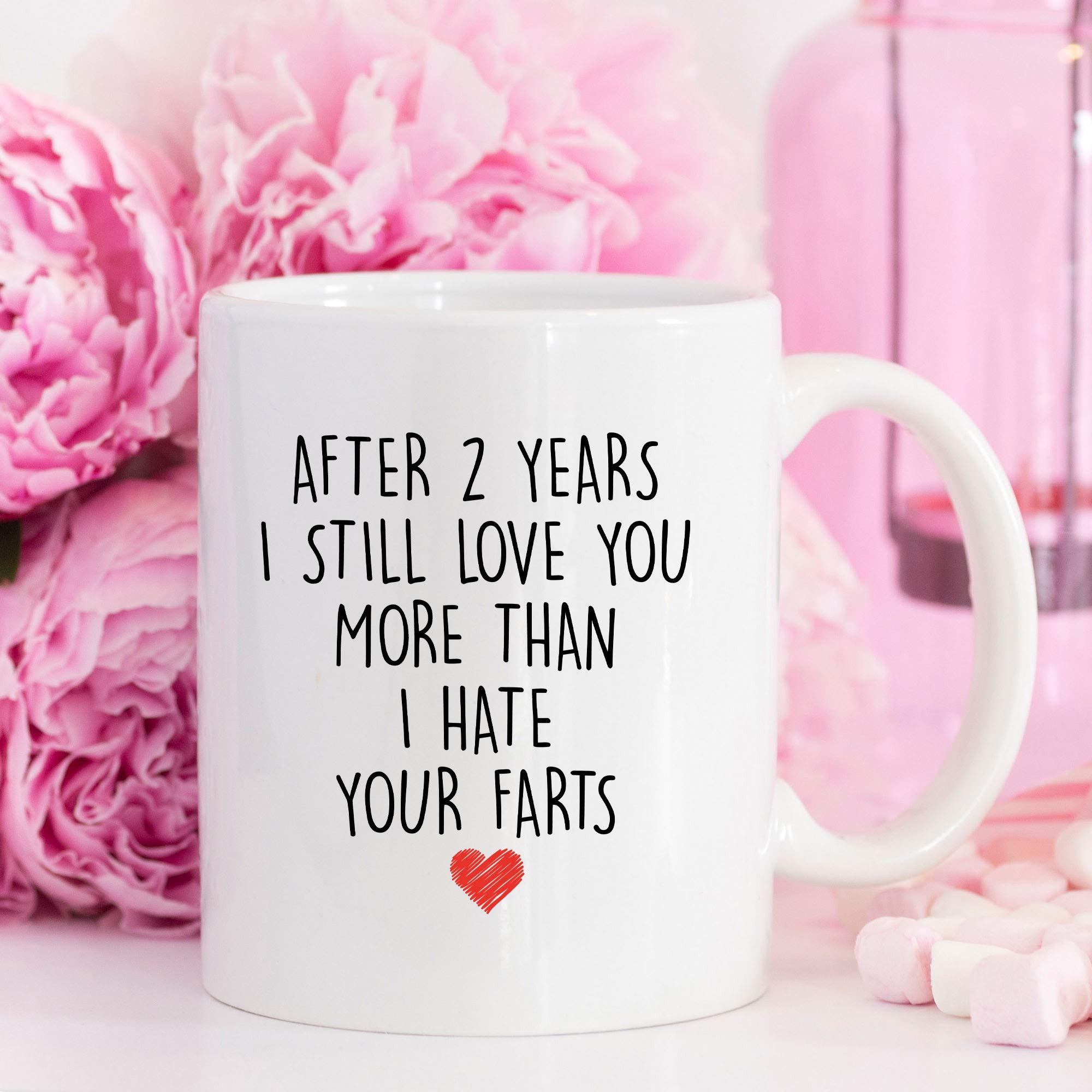 YouNique Designs 2 Year Anniversary Mug, 11 Ounces, Two Year Anniversary Coffee Mug for Him, 2 Year Anniversary Cup for Boyfrien