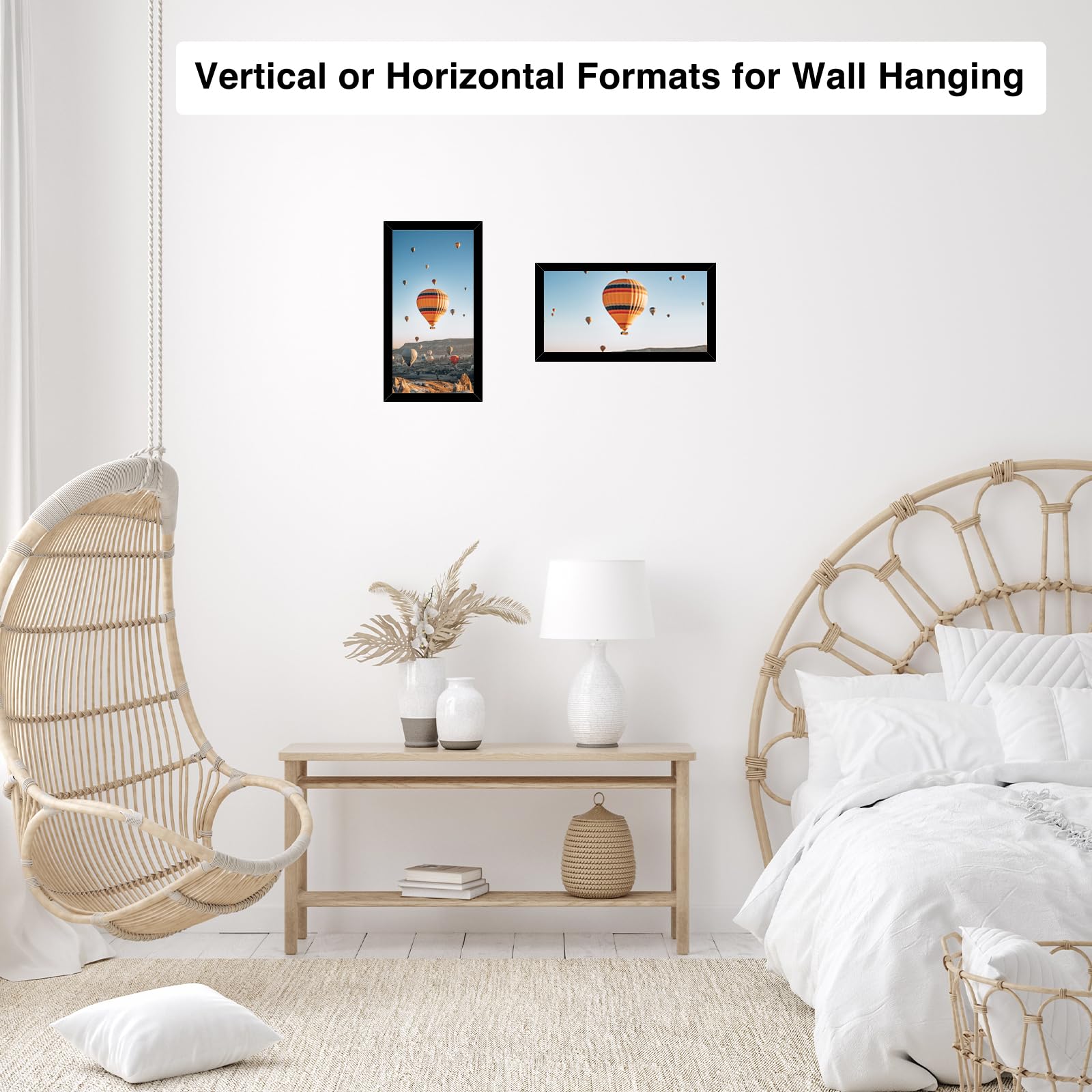 JCJMY 5x12 Picture Frame Black for Wall Hanging or Tabletop, Wall Mounting Horizontally or Vertically, 5 x 12 Wall Gallery Poste