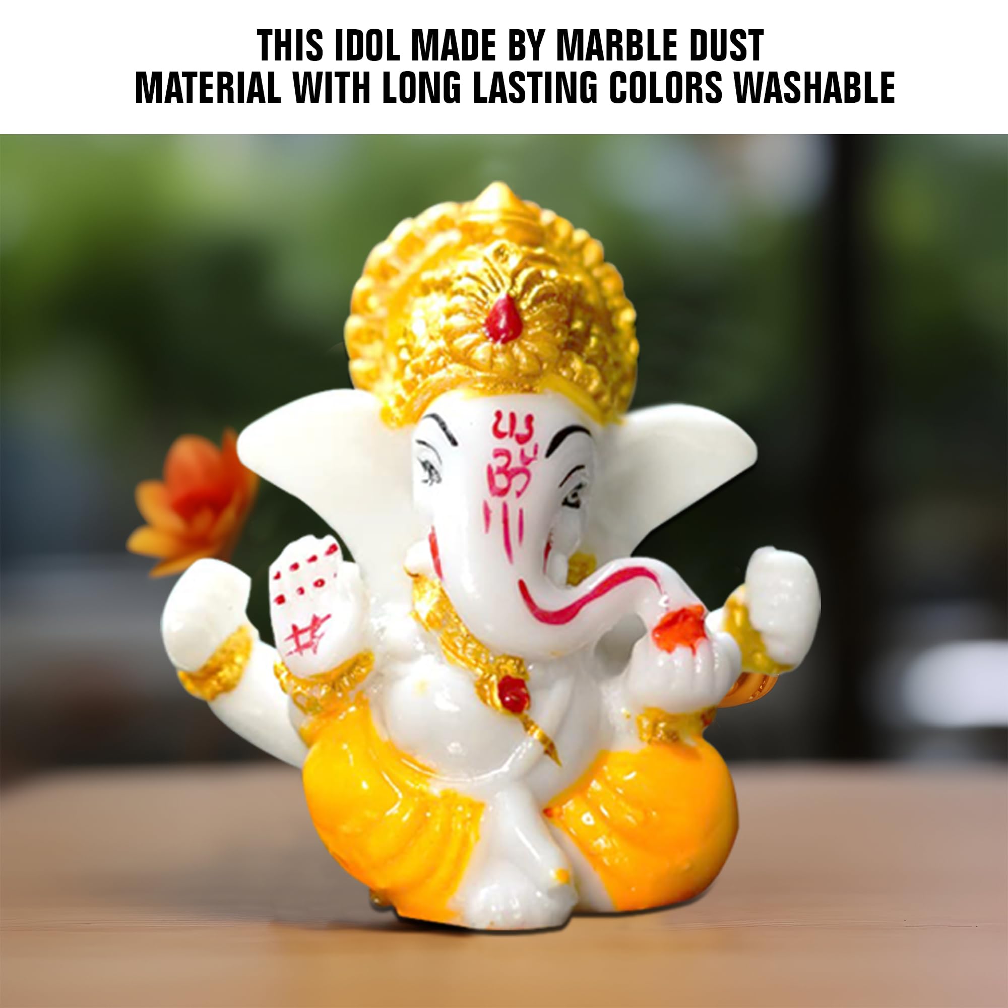 Rousrie Auspicious Ganesh Idol For Car Dashboard And Home, Small Ganpati Ganesha Idol For Car God Dashboard Accessories (Design