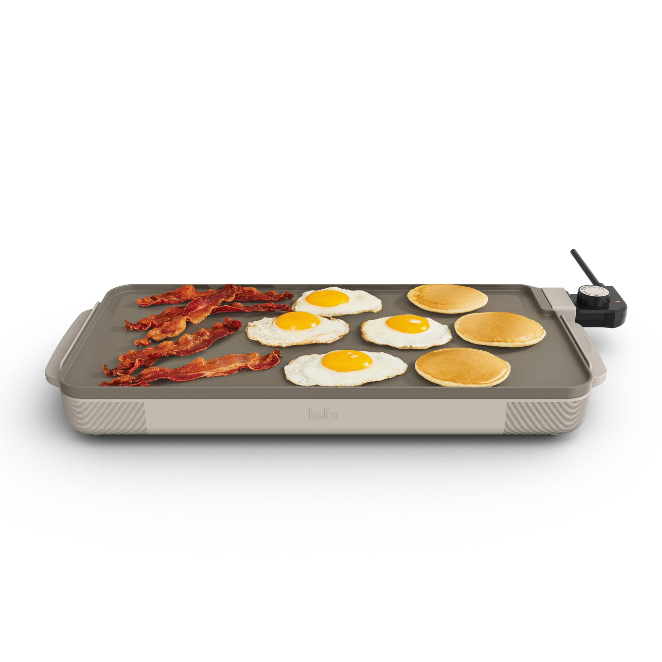 Bella 10 X 20 Electric Griddle With Evergood Ceramic Nonstick Coating, Removable Temperature Probe, Dishwasher-Safe Drip Tra