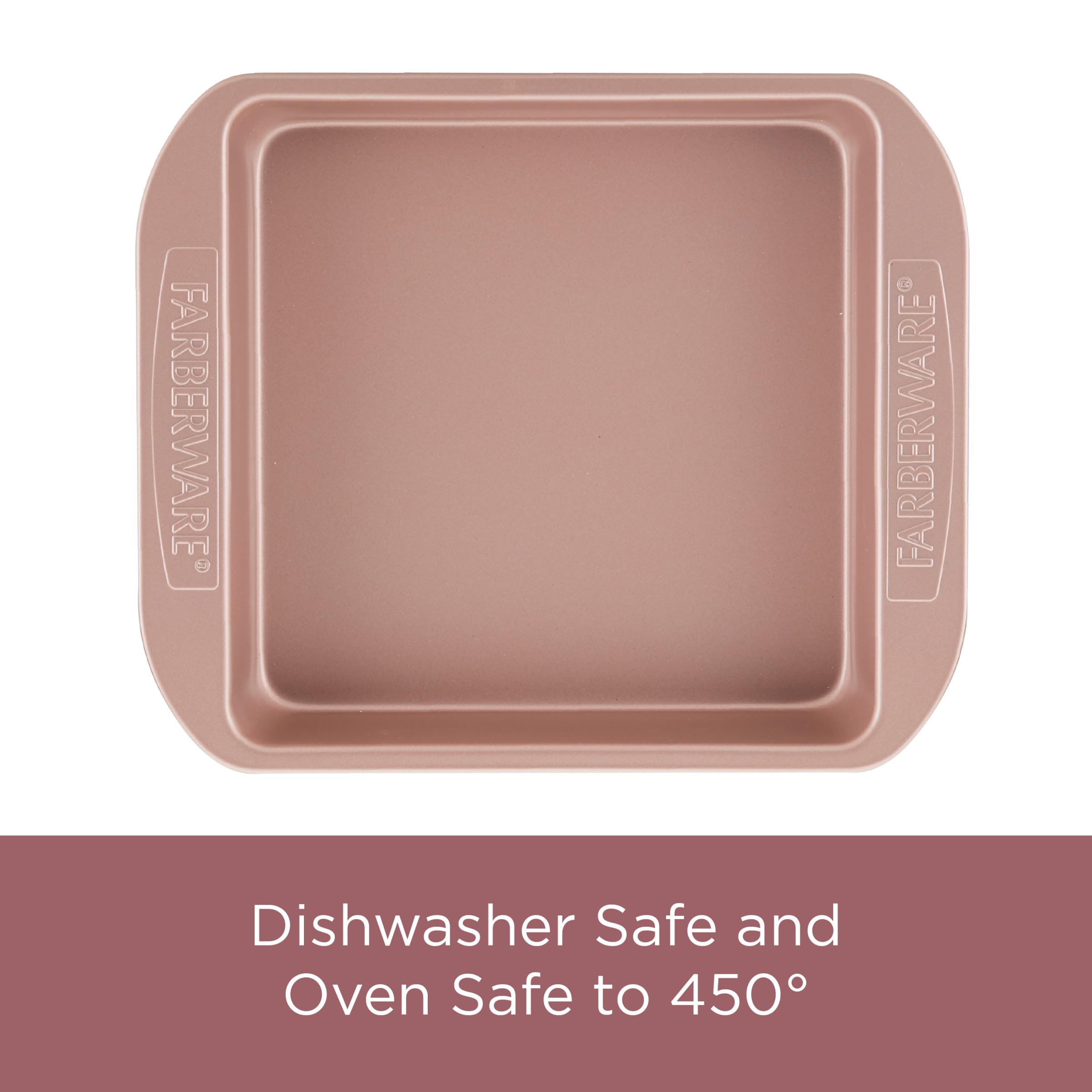Farberware 47776 Nonstick Bakeware, Nonstick Muffin Pan / Cupcake Pan - 12 Cup, Rose Gold Red