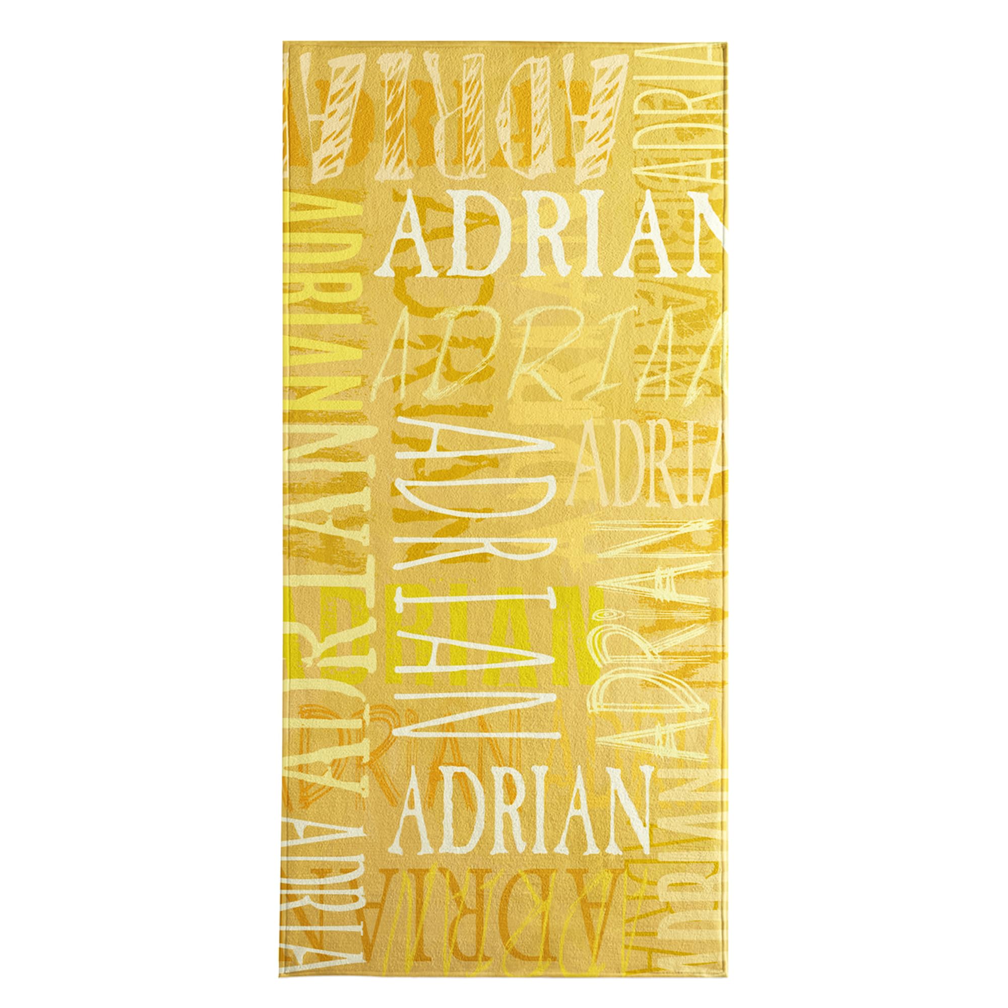 Let'S Make Memories Personalized Beach Towel - Custom Cotton/Poly Blend Pool Towel - Marigold - Personalize With Your Name - Sta