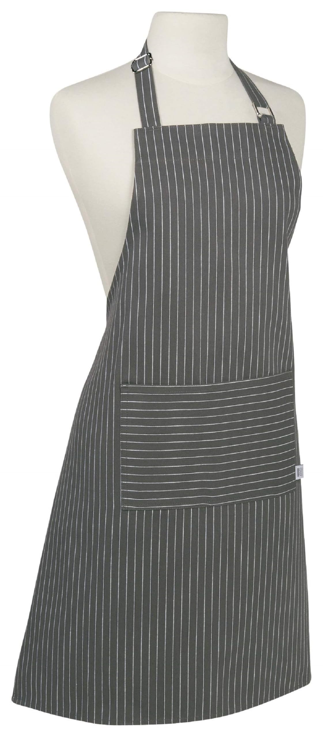 Now Designs Basic Cotton Kitchen Chefs Apron, Pinstripe Granite
